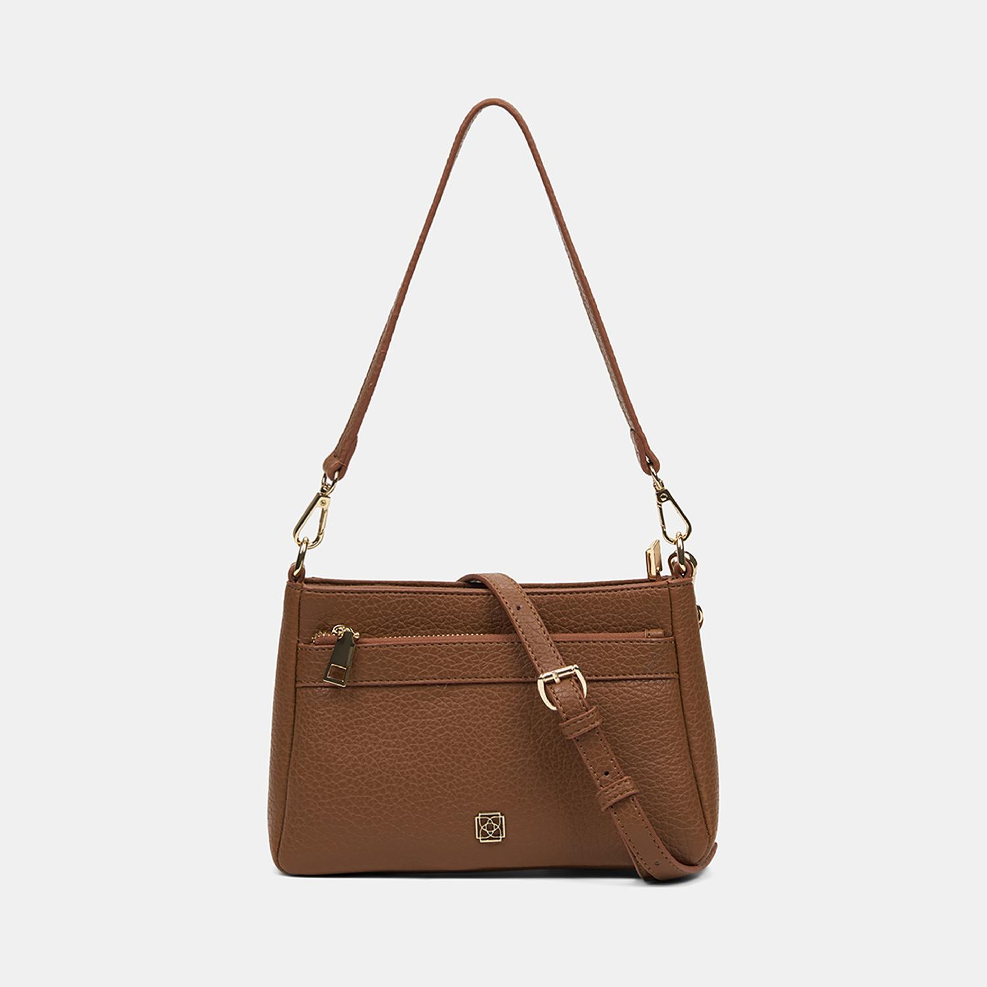 Kadın Taba Dokulu Fermuar Detaylı Postacı Çantası