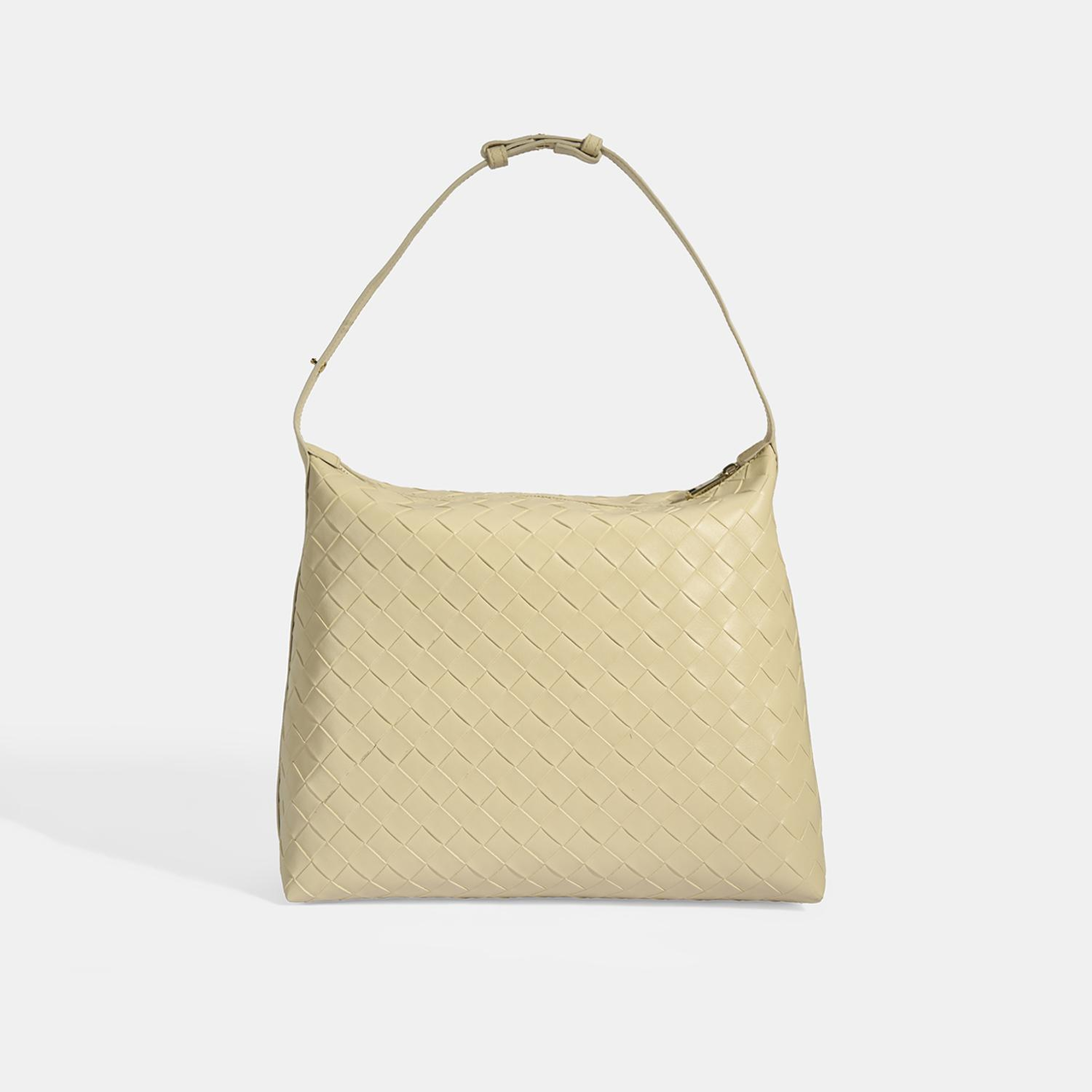 Kadın Bej Örgü Baskılı Omuz Çantası