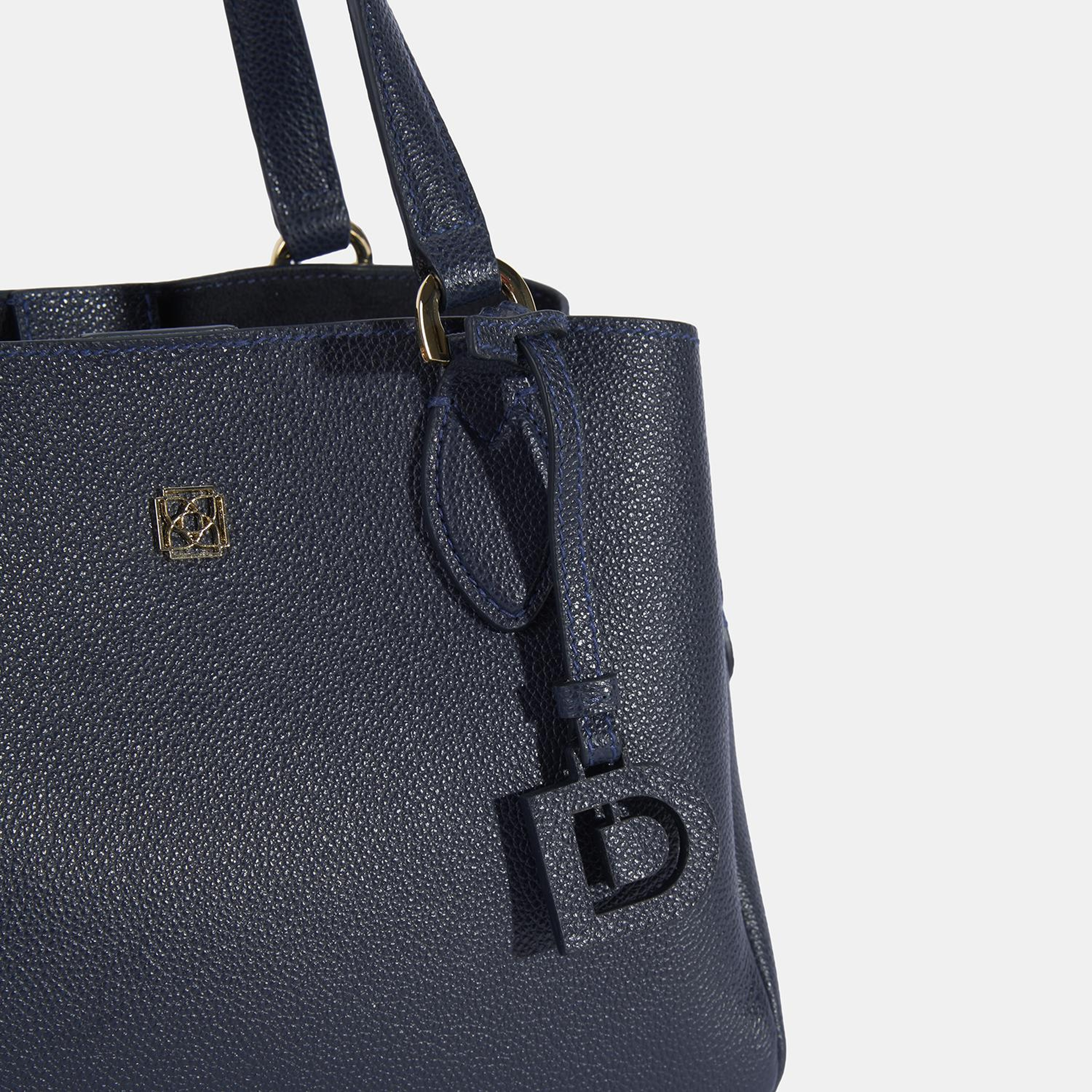 Kadın Lacivert D Logolu Deri El Çantası