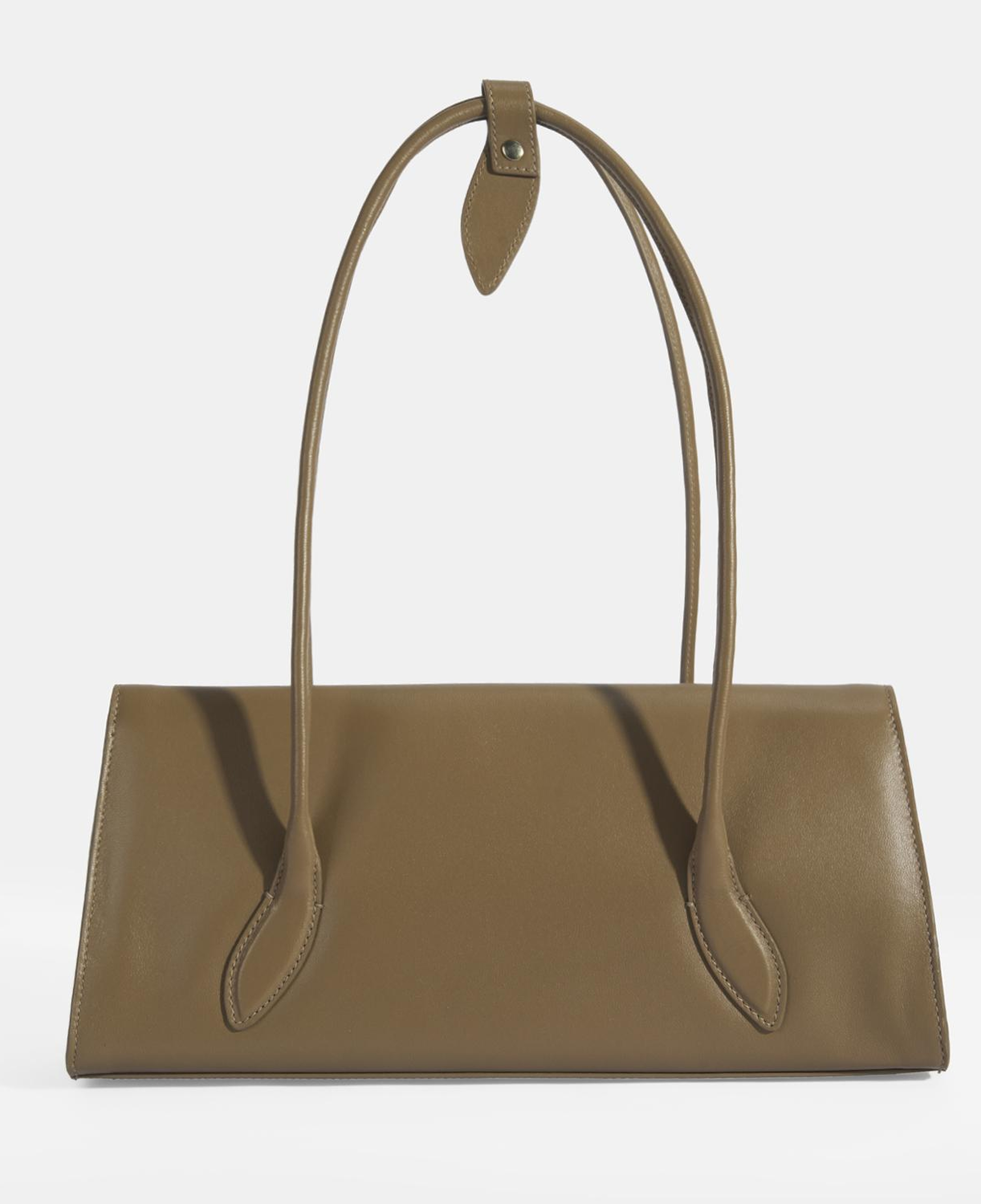 Kadın Kahve Yaprak Detaylı Deri Omuz Çantası