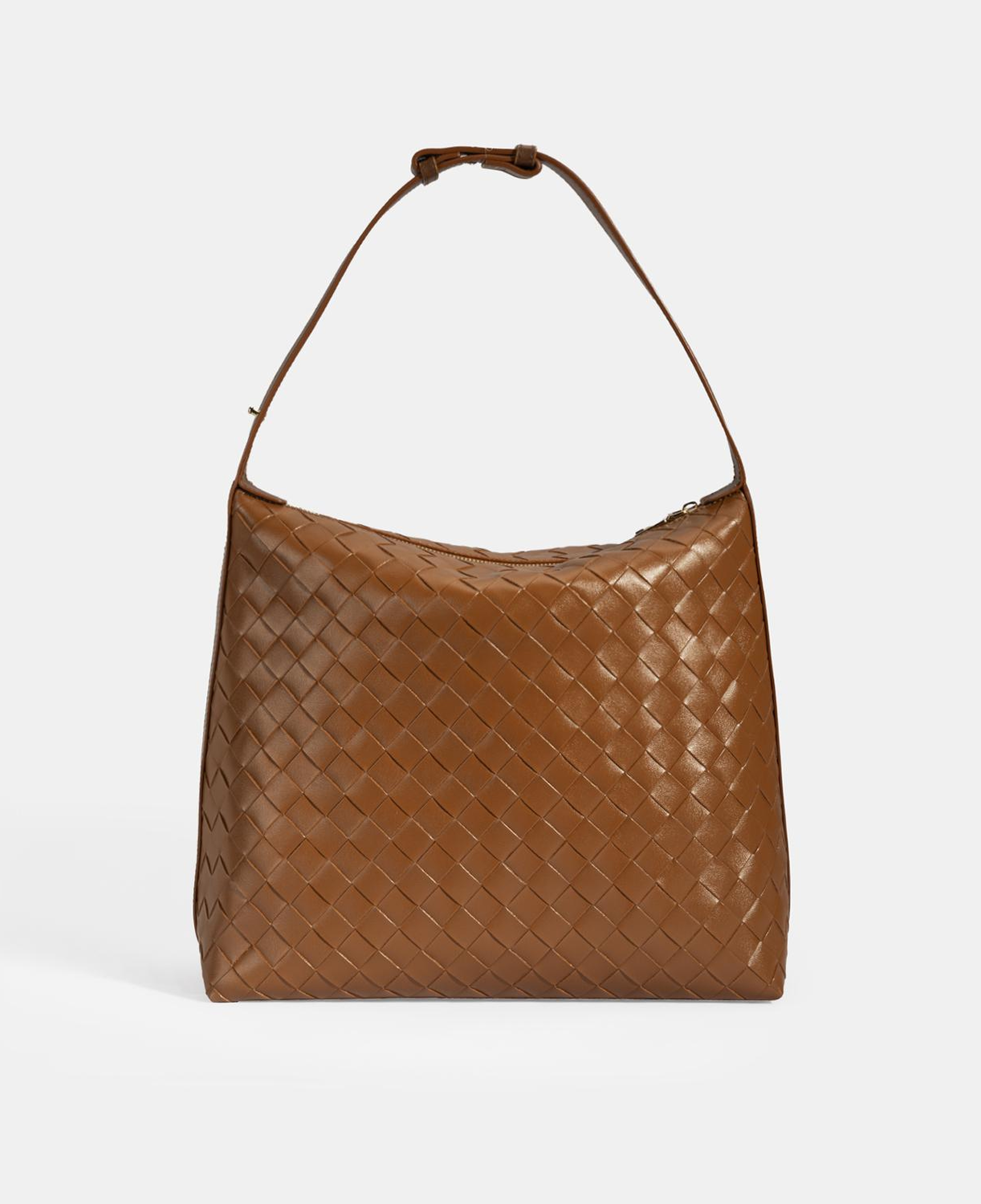 Kadın Taba Örgü Baskılı Omuz Çantası