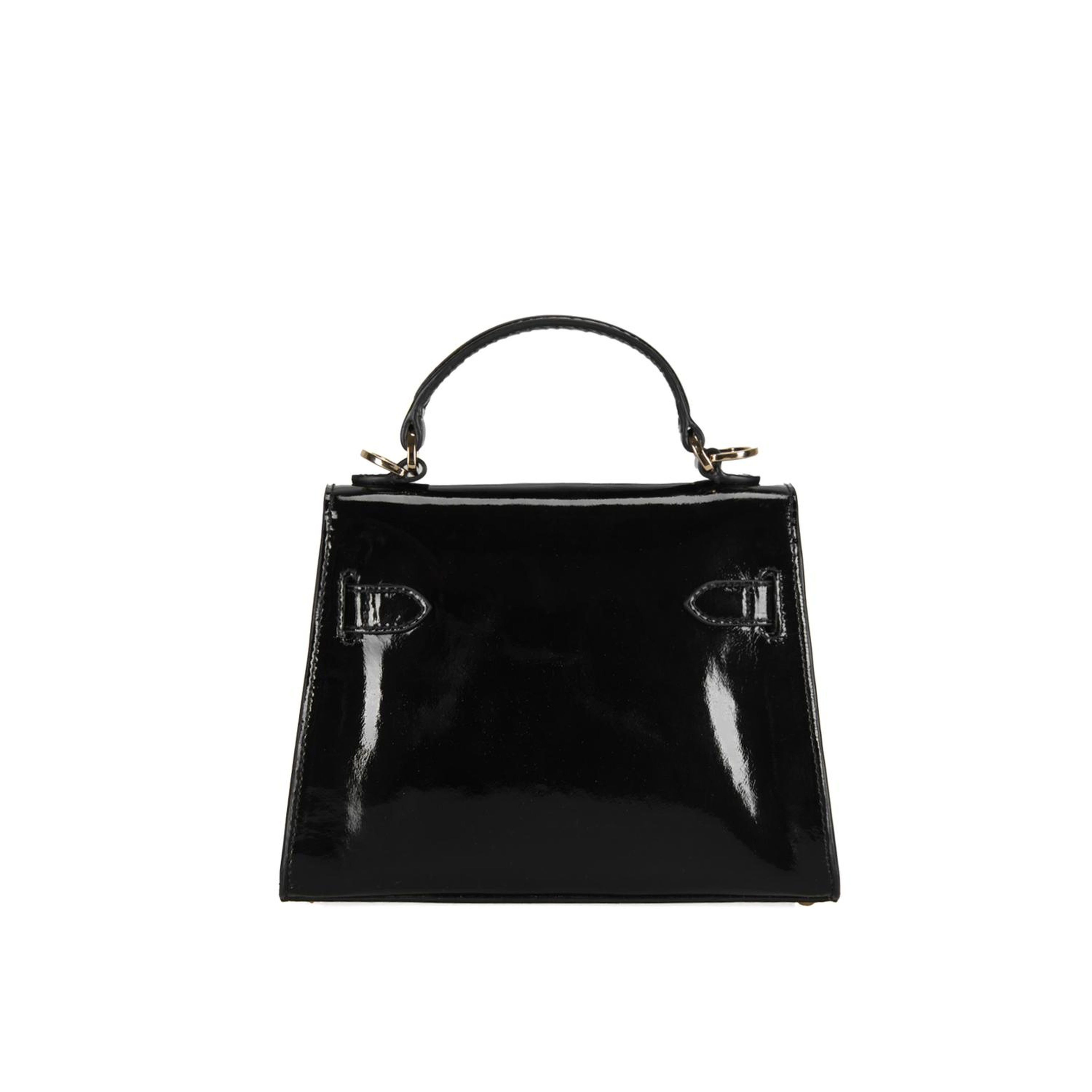 Rebeni Siyah Kadın Rugan El Çantası