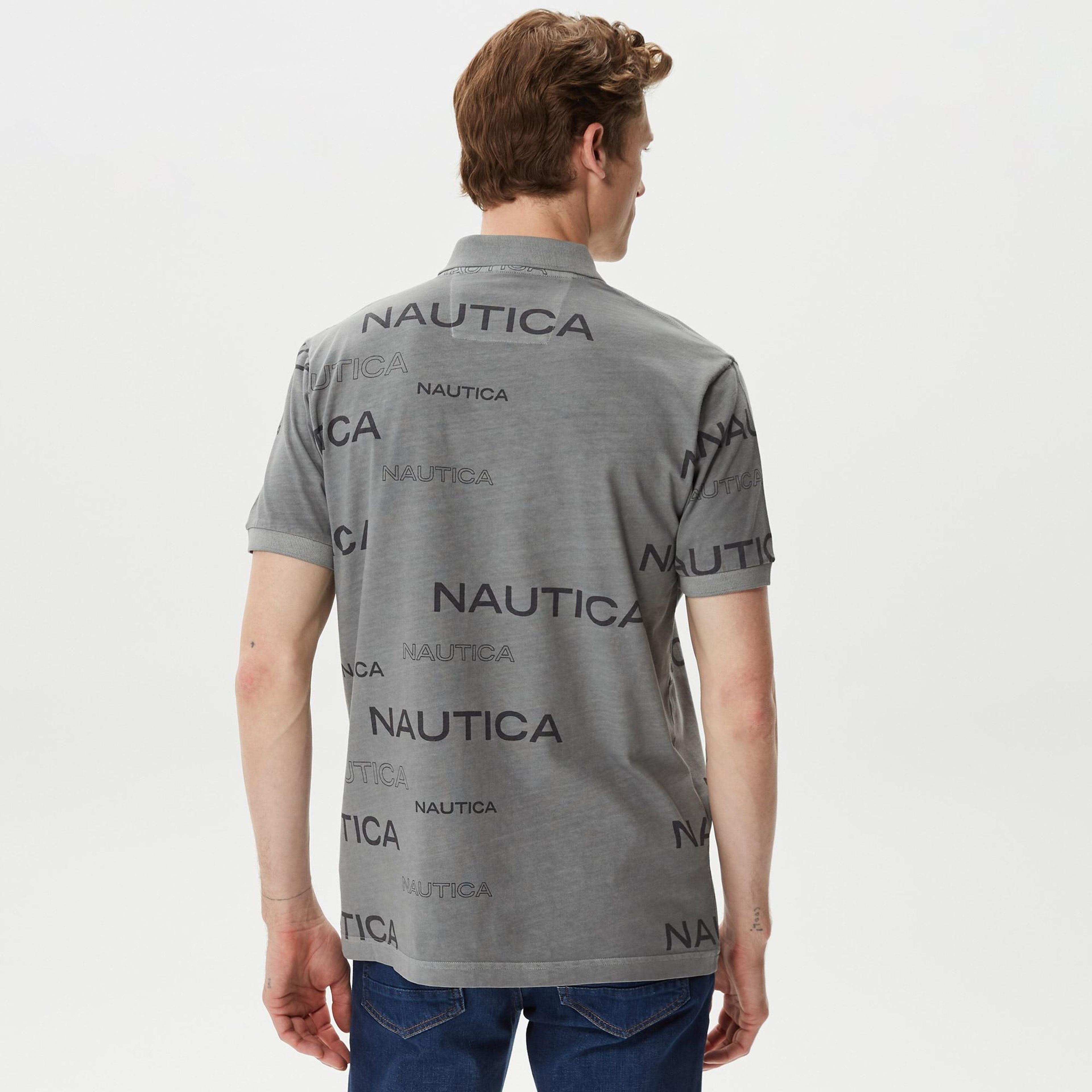 Nautica Erkek Gri Kısa Kollu Polo Yaka T-Shirt