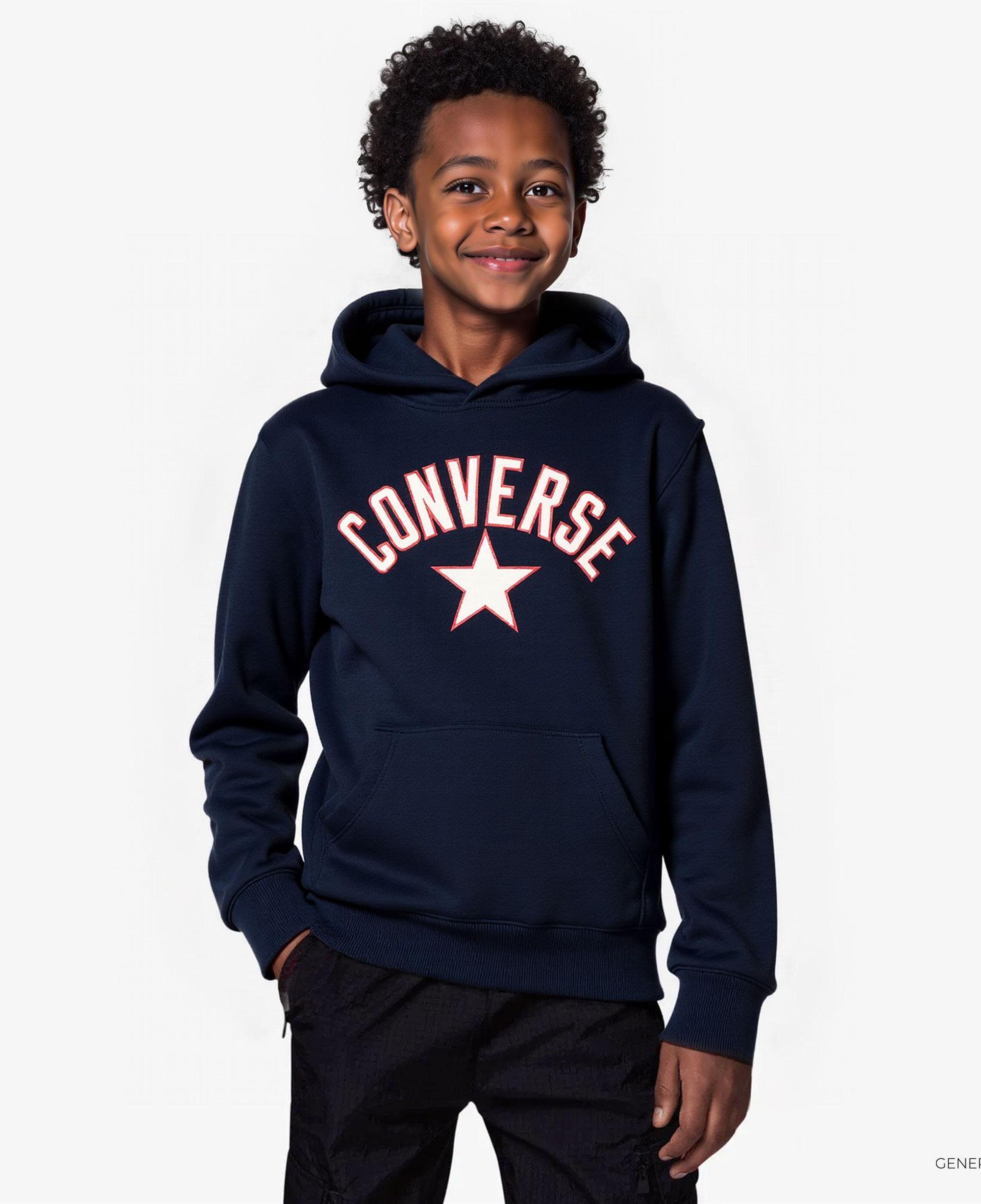 Converse Arch Flc Çocuk Siyah Hoodie