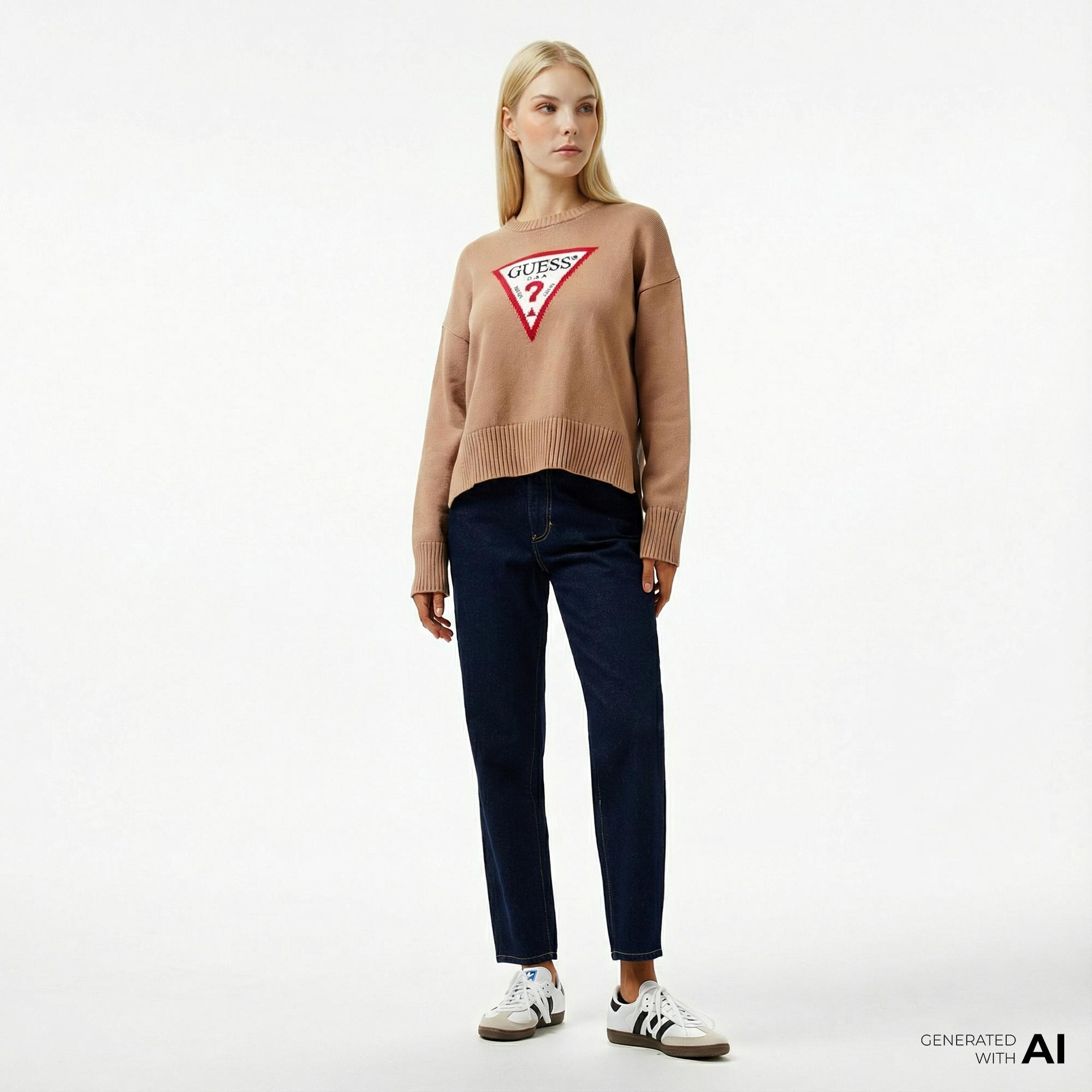 Guess G06 Mom Kadın Mavi Jean