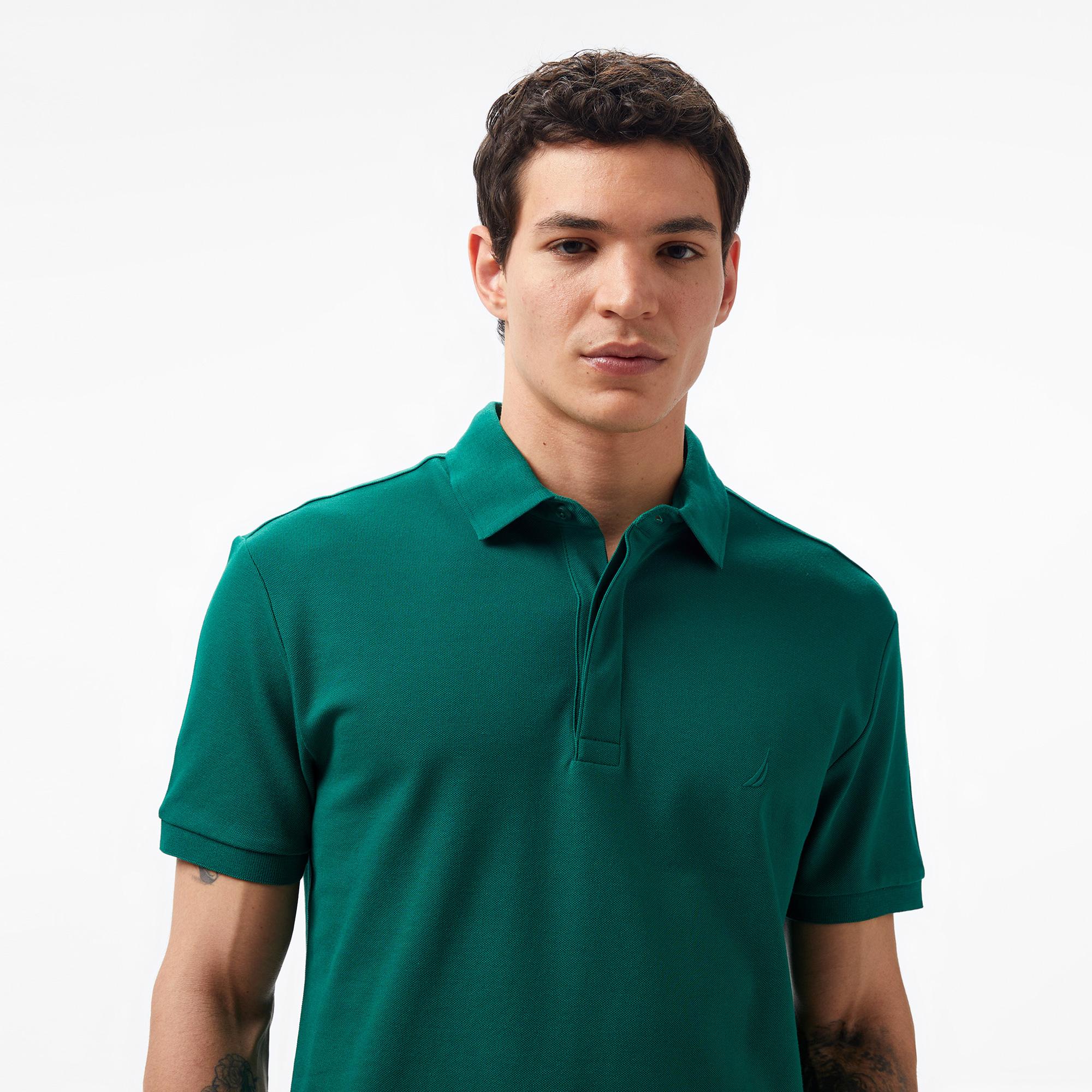 Nautica Erkek Yeşil Slim Fit Polo Yaka T-Shirt
