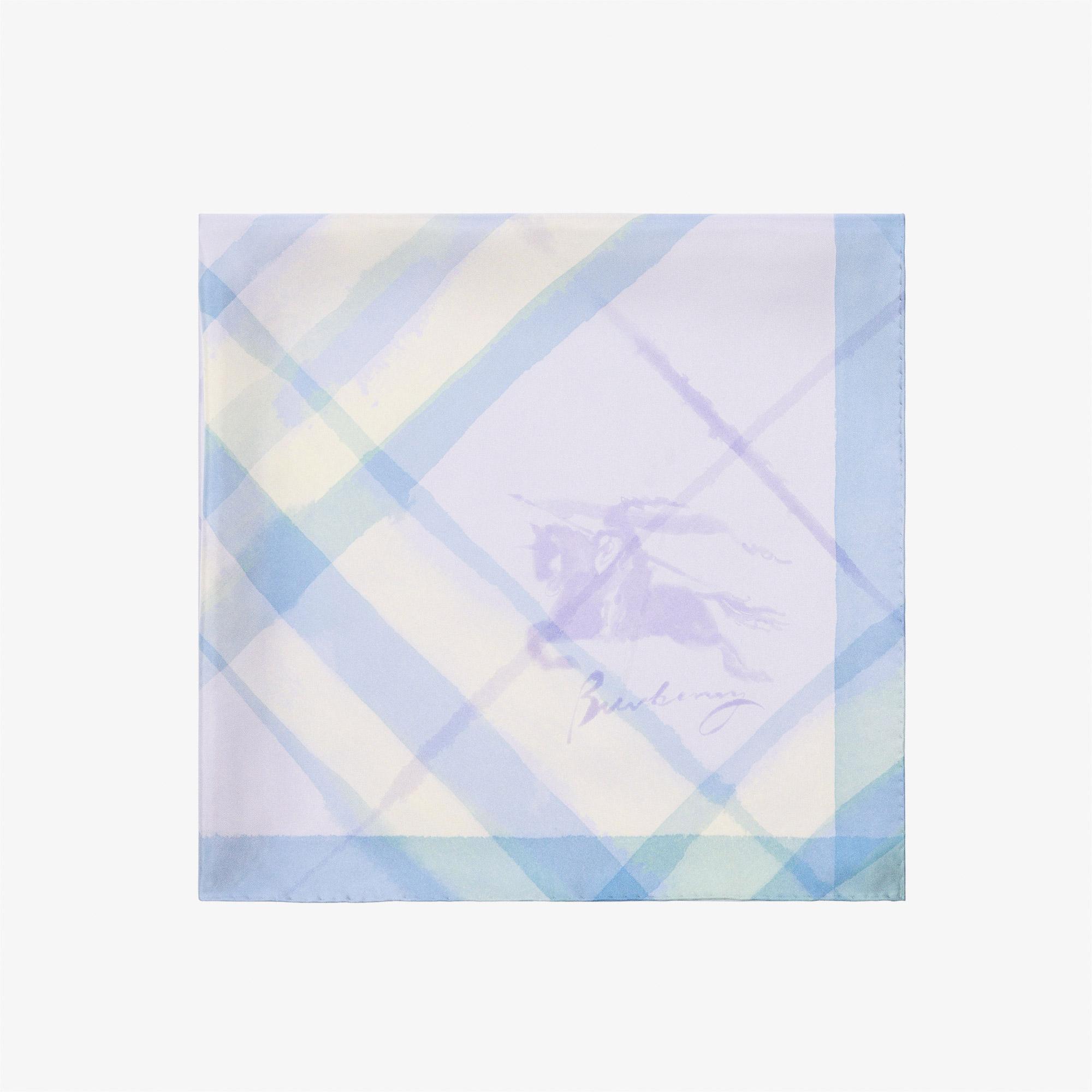 Burberry 90X90 Check Kadın Mor Eşarp