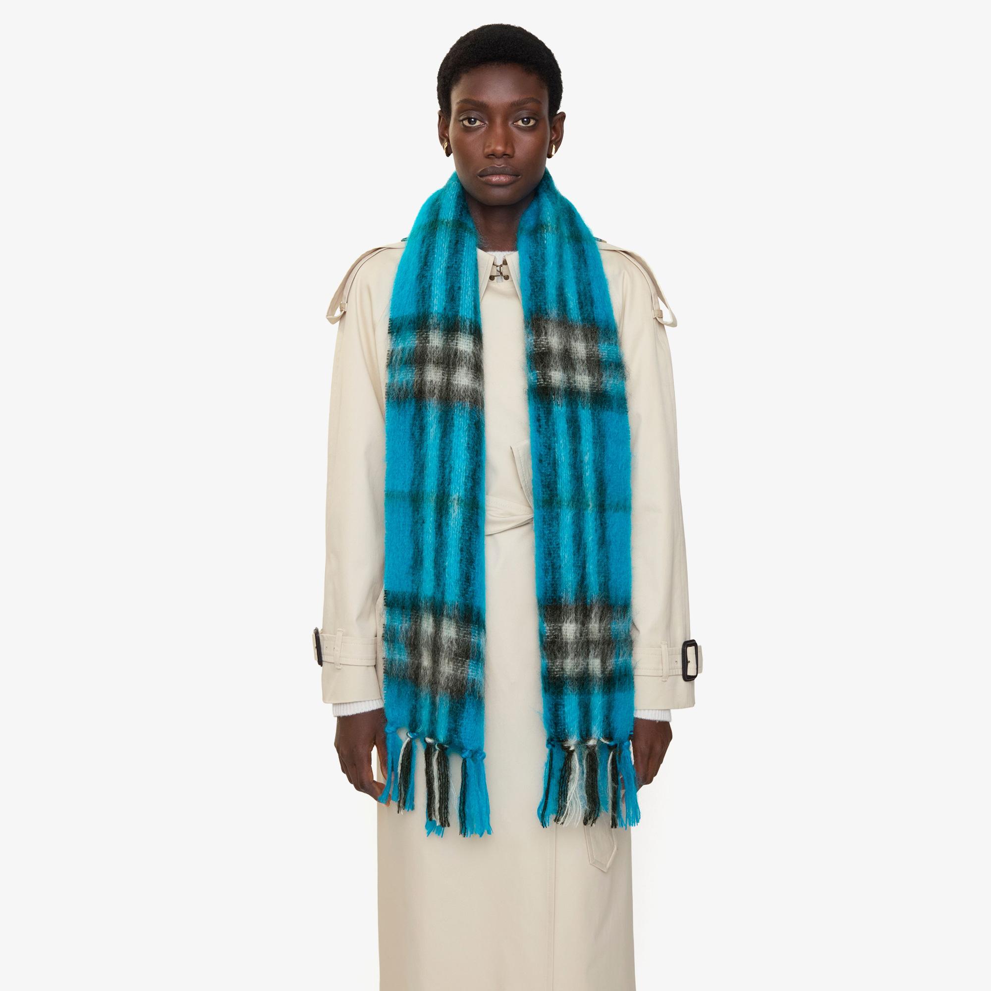 Burberry Mohair Kadın Mavi Atkı