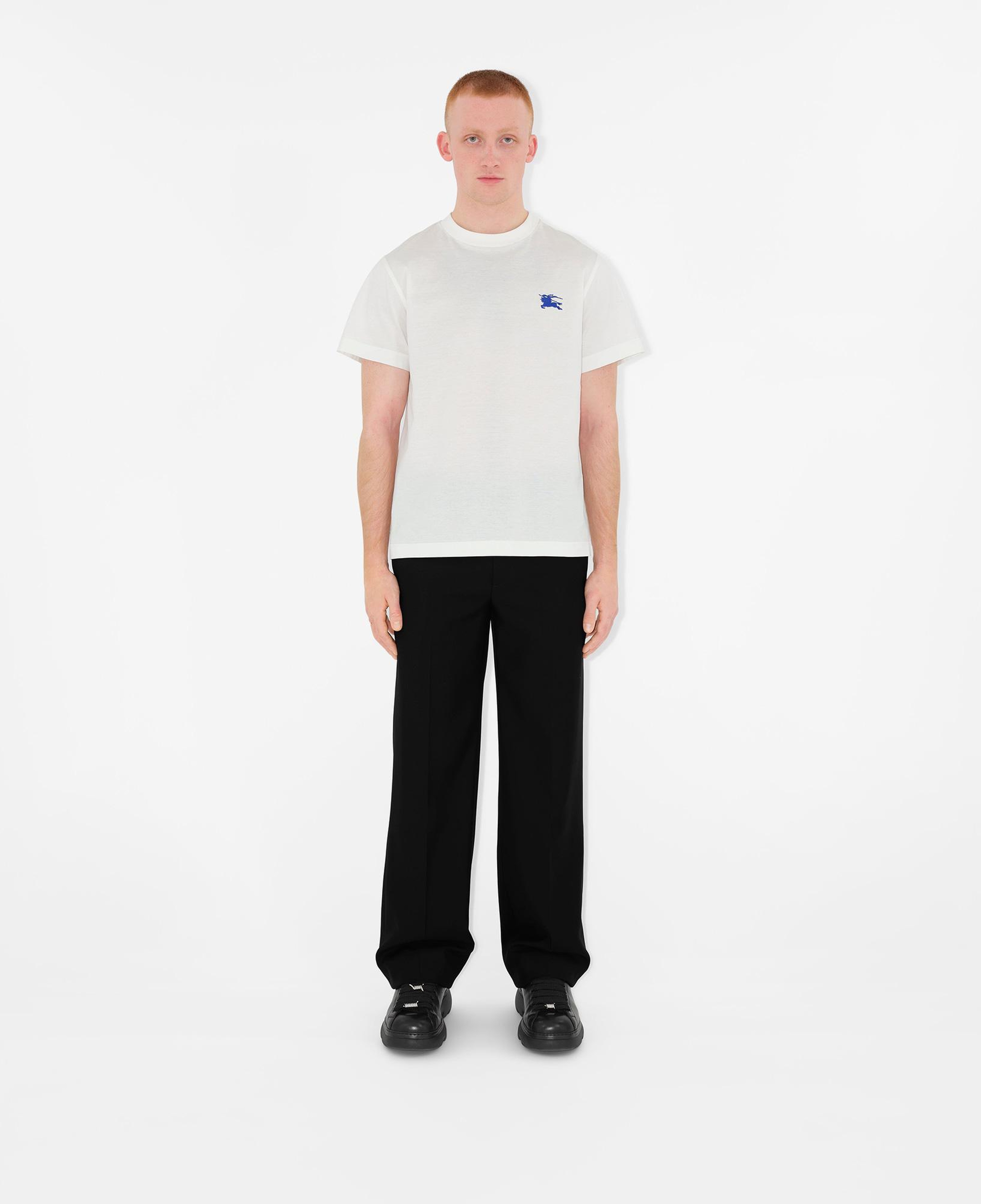 Burberry Pamuklu Erkek Beyaz T-Shirt