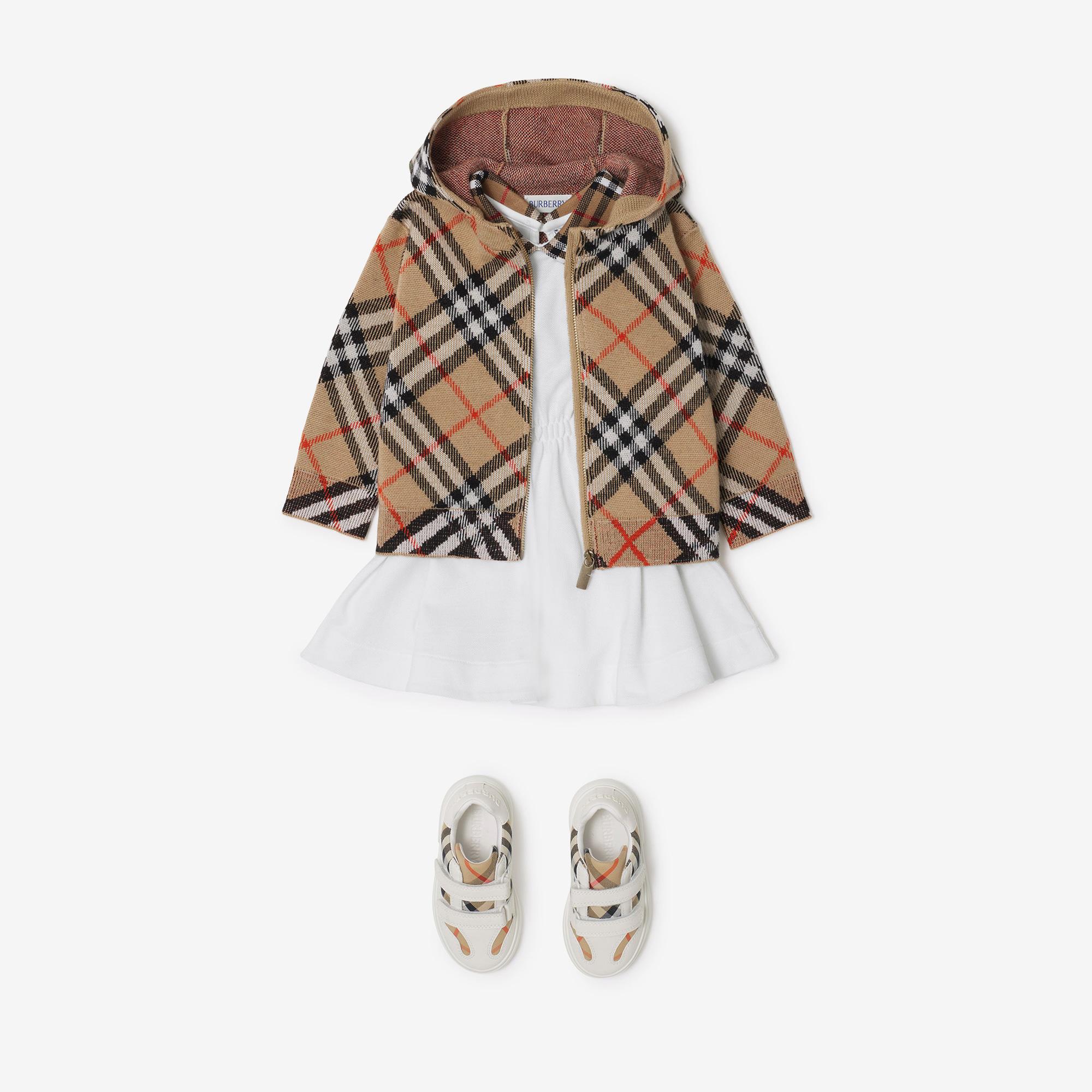 Burberry Jimmy Wool Zip Çocuk Bej Hoodie