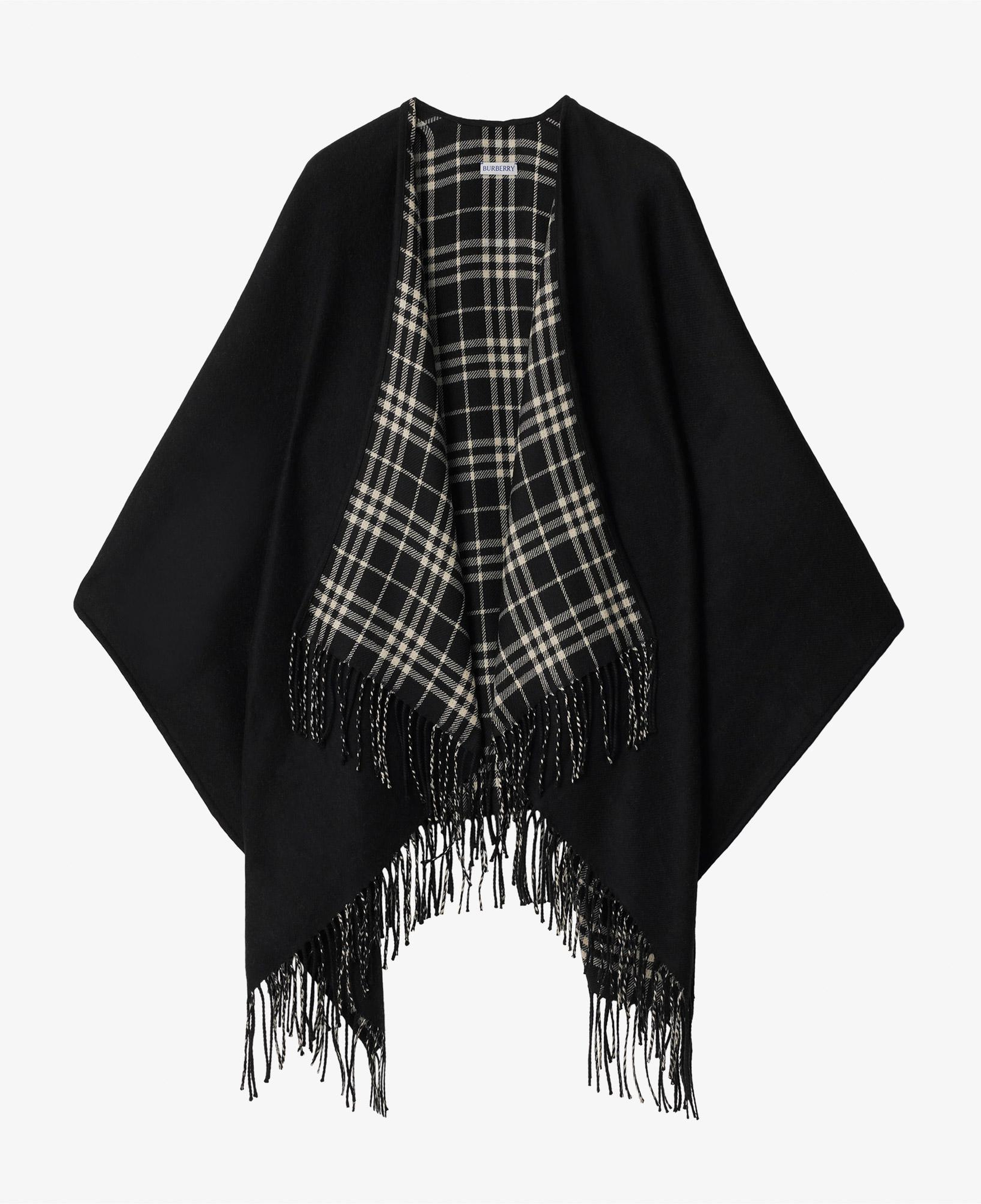 Burberry Reversible Check Yün Kadın Siyah Panço