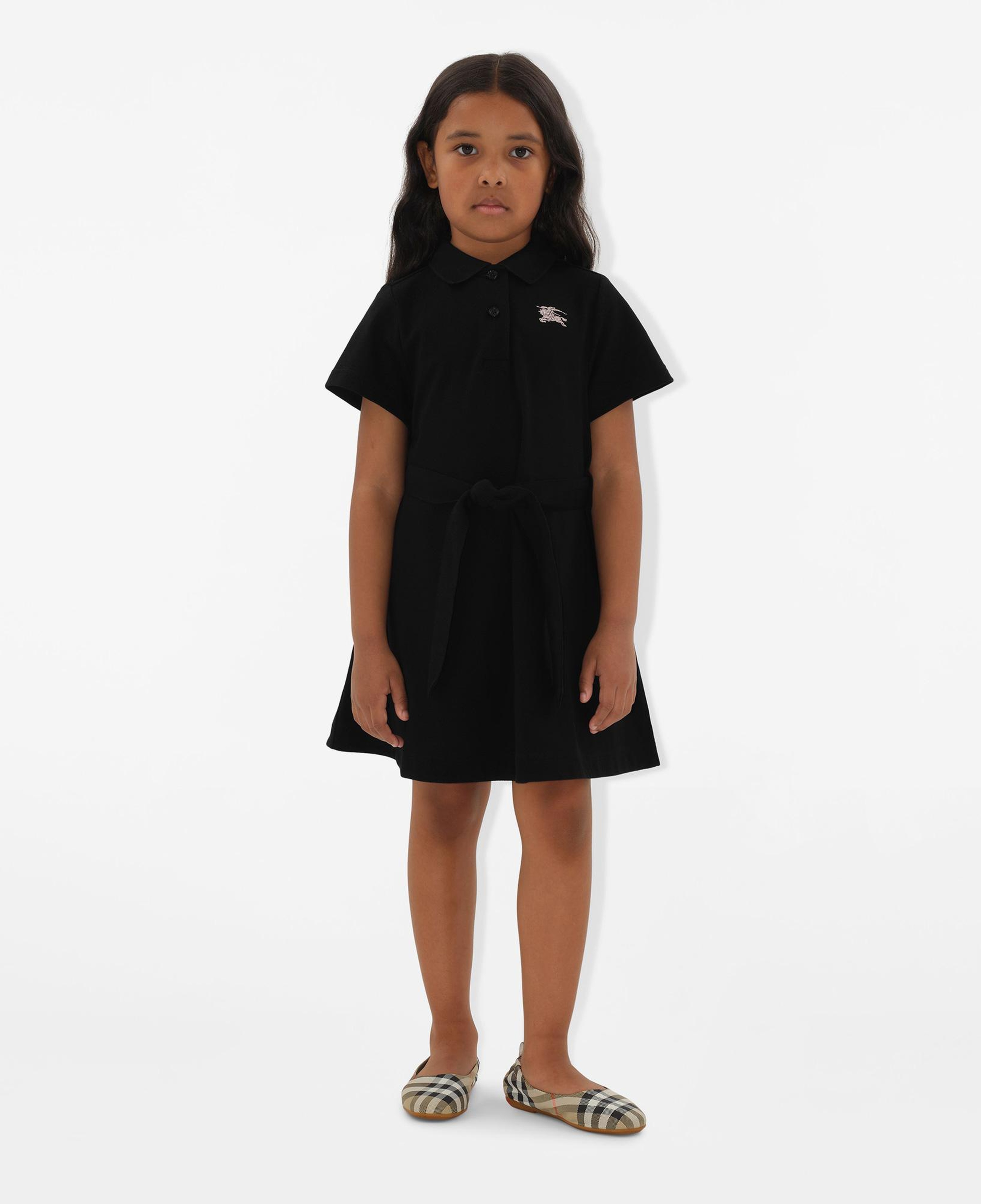 Burberry Astrid Cotton Çocuk Siyah Elbise