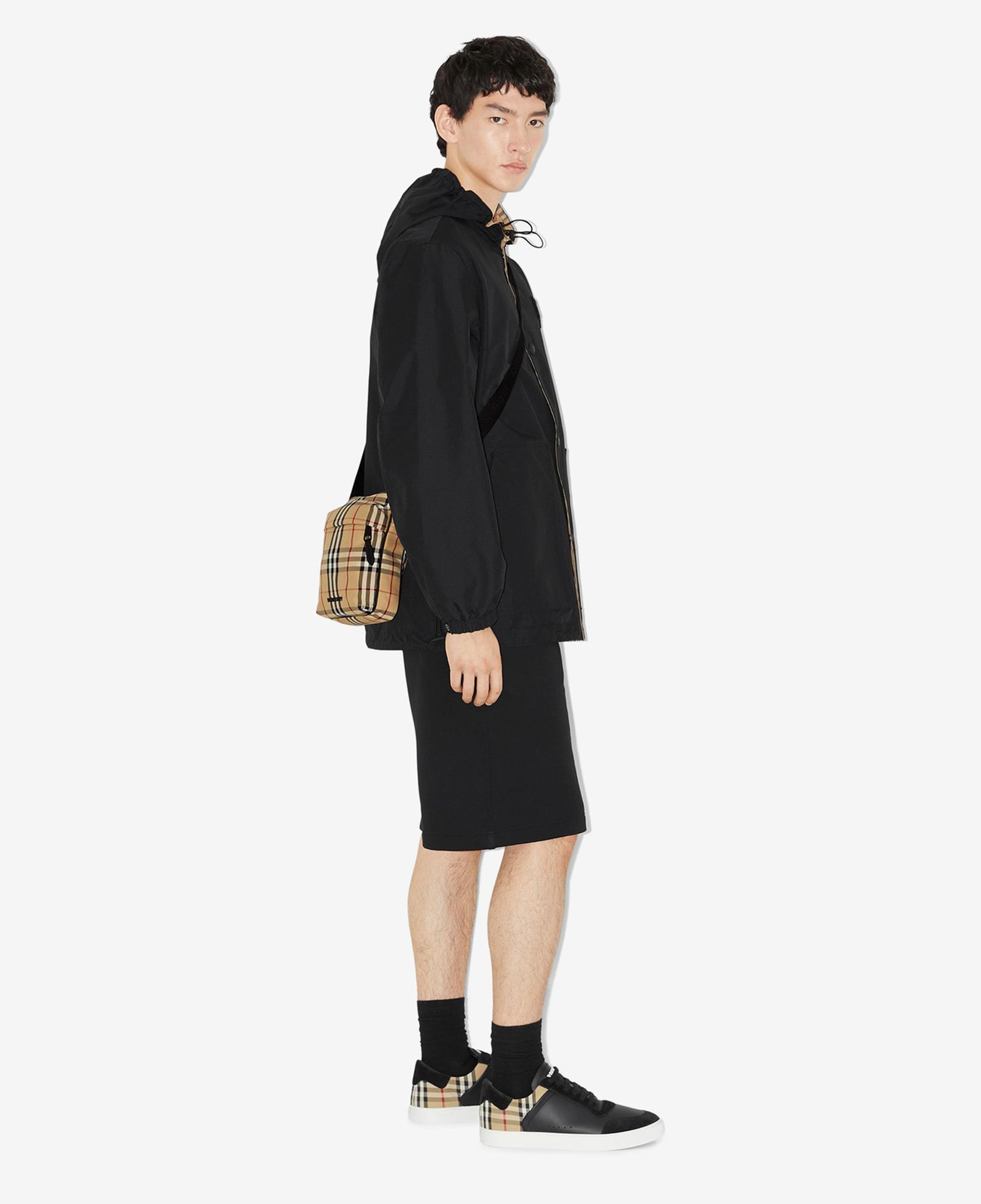 Burberry Leather, Suede and Check Erkek Siyah Sneaker