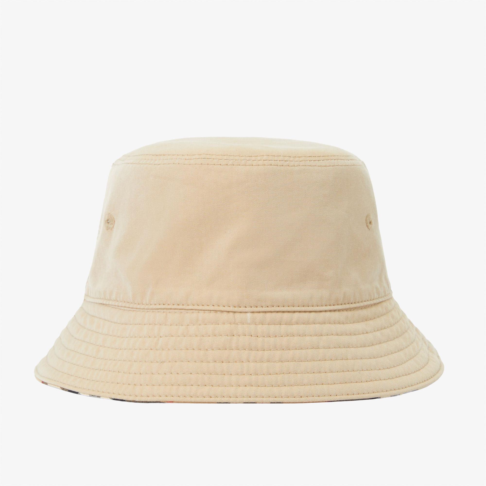 Burberry Gabardine Reversible Bucket Çocuk Bej Şapka