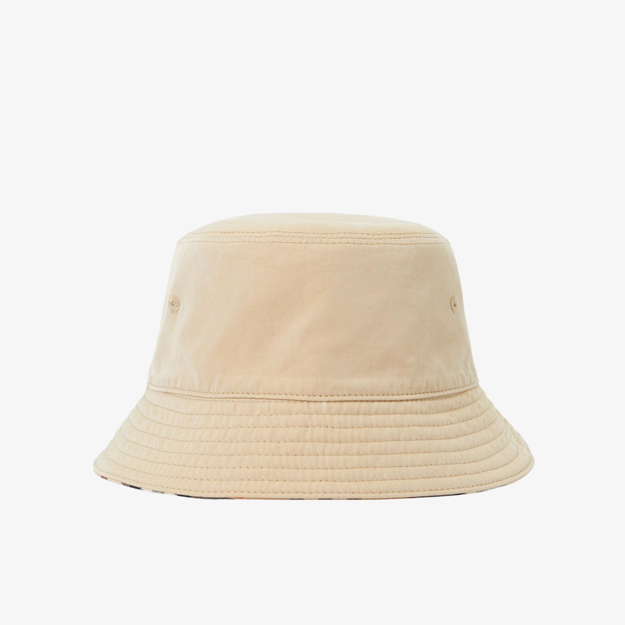 Burberry Gabardine Reversible Bucket Çocuk Bej Şapka