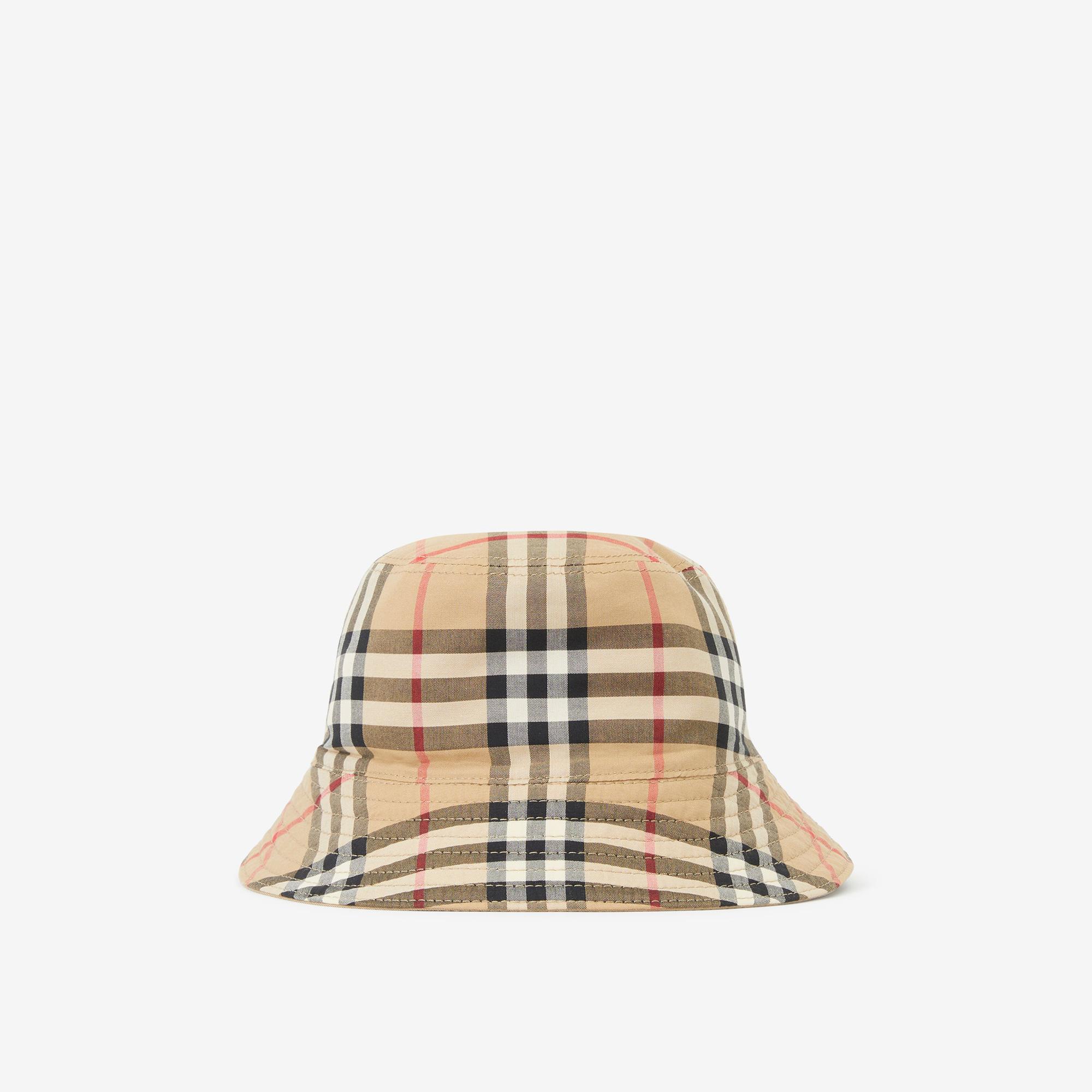 Burberry Gabardine Reversible Bucket Çocuk Bej Şapka