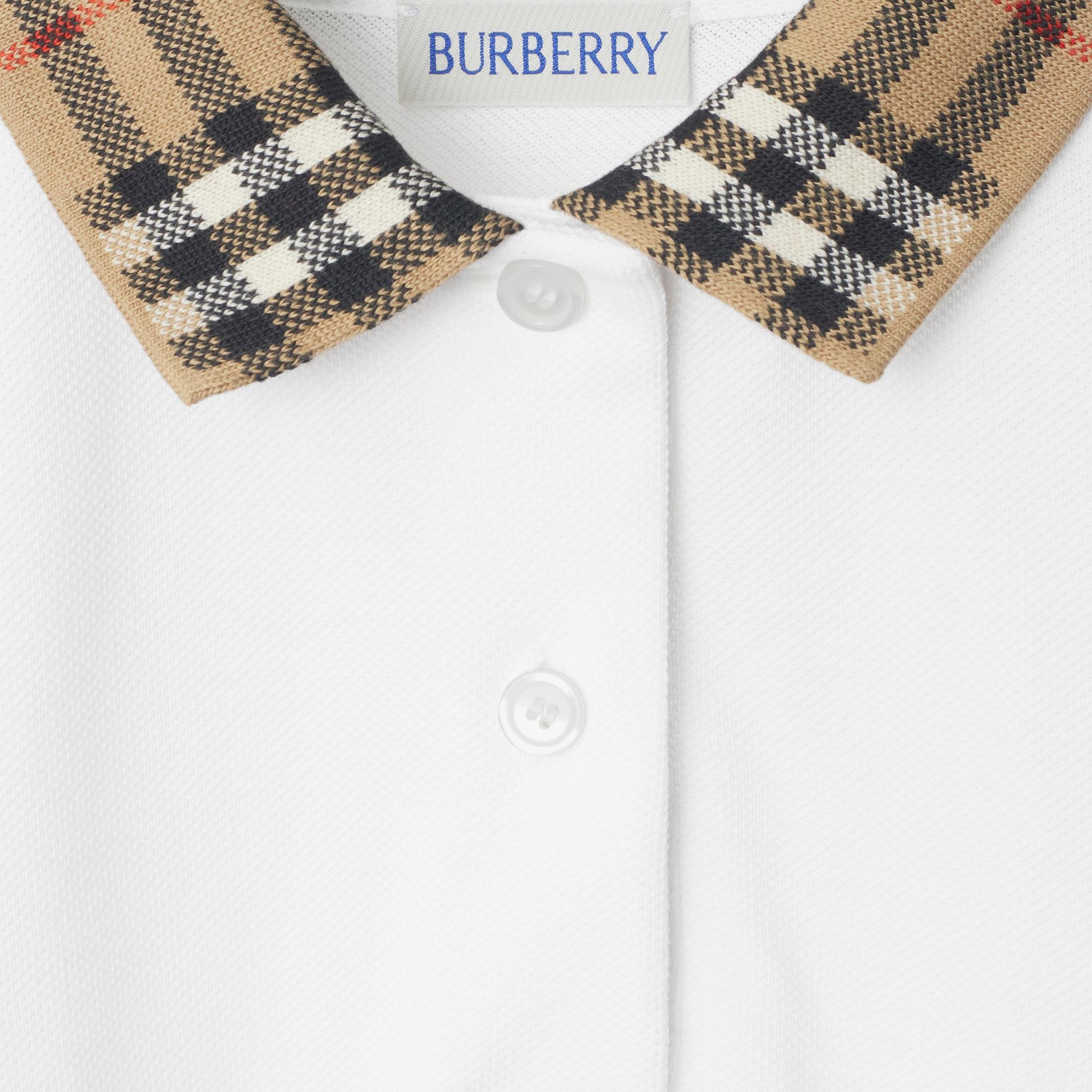 Burberry Astrid Collar Cotton Çocuk Beyaz Elbise