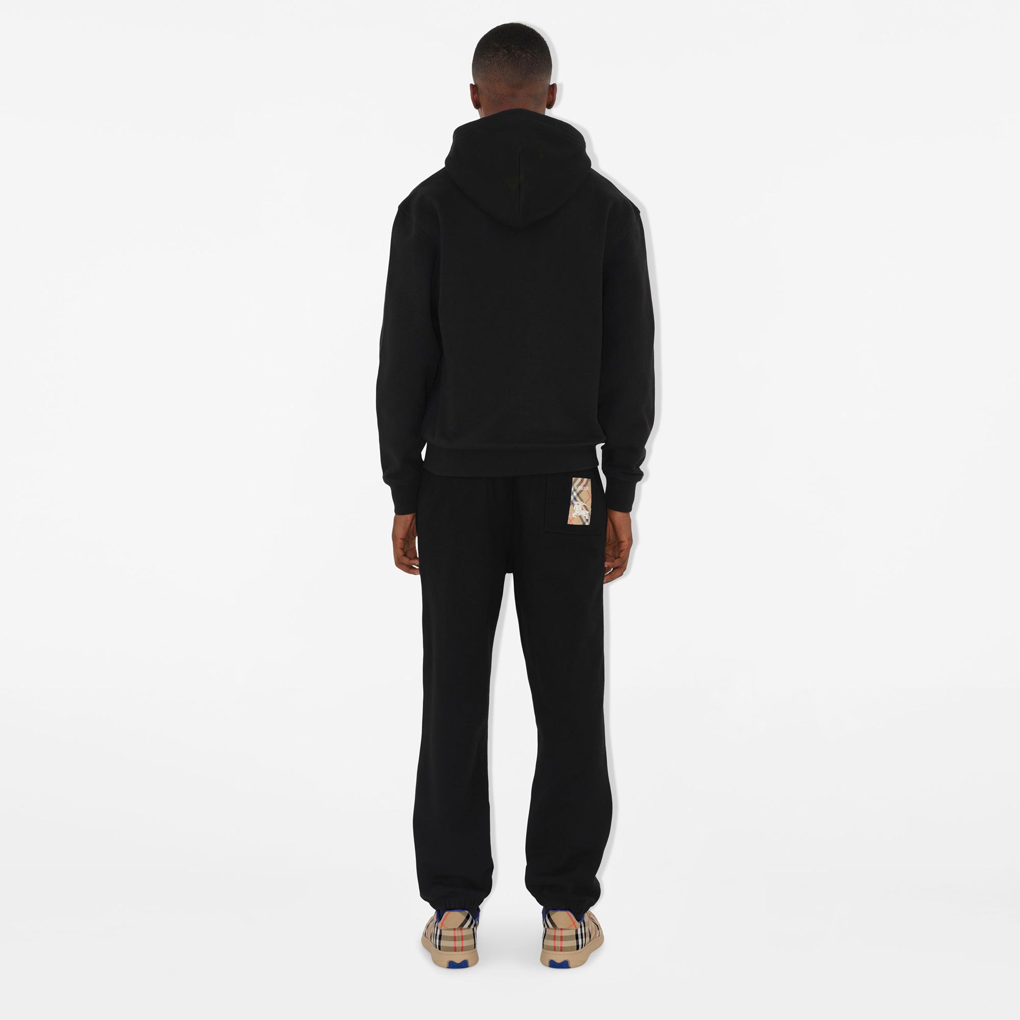 Burberry For Label Cotton Zip Erkek Siyah Hoodie