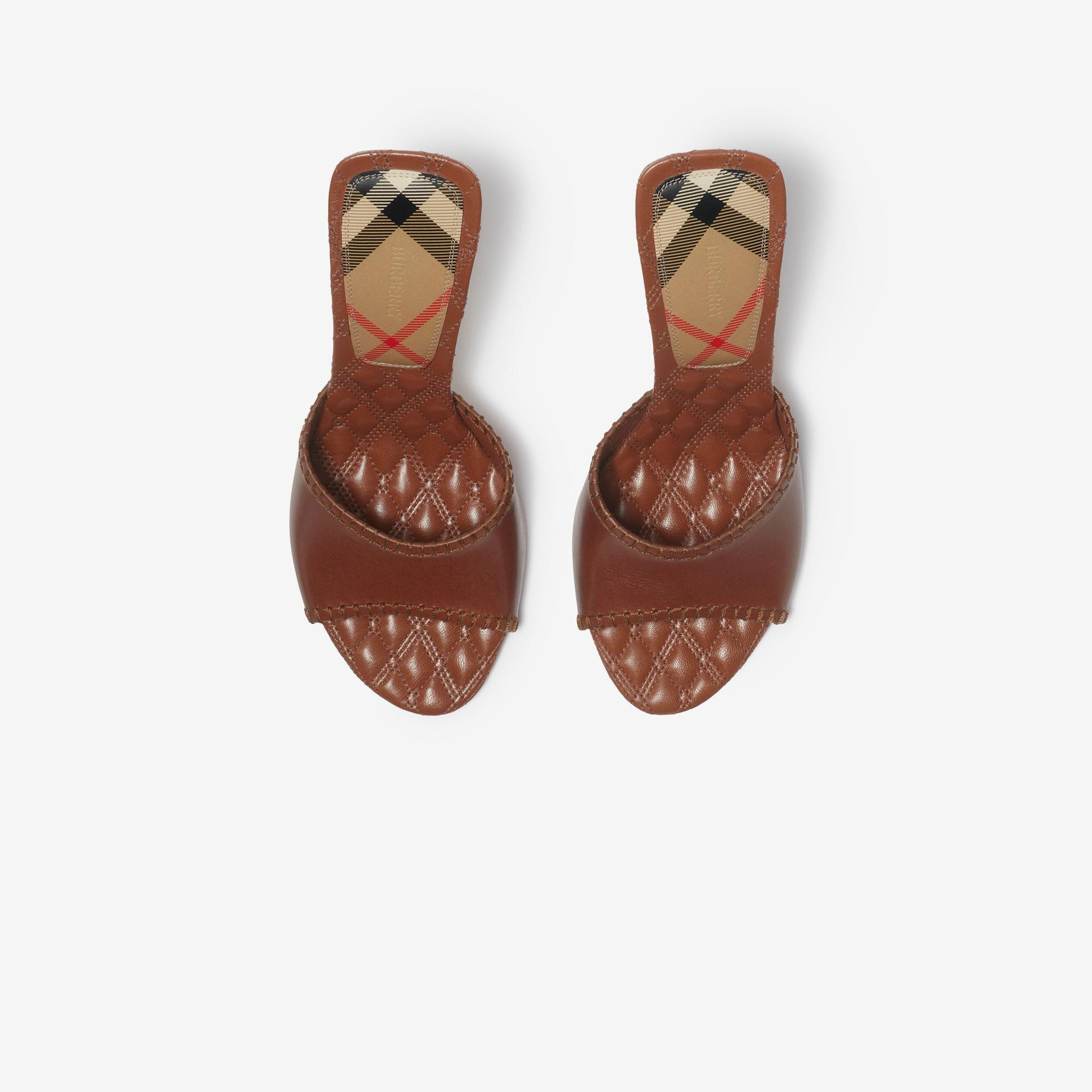 Burberry Leather Cabana Mules Kadın Kahverengi Topuklu Terlik