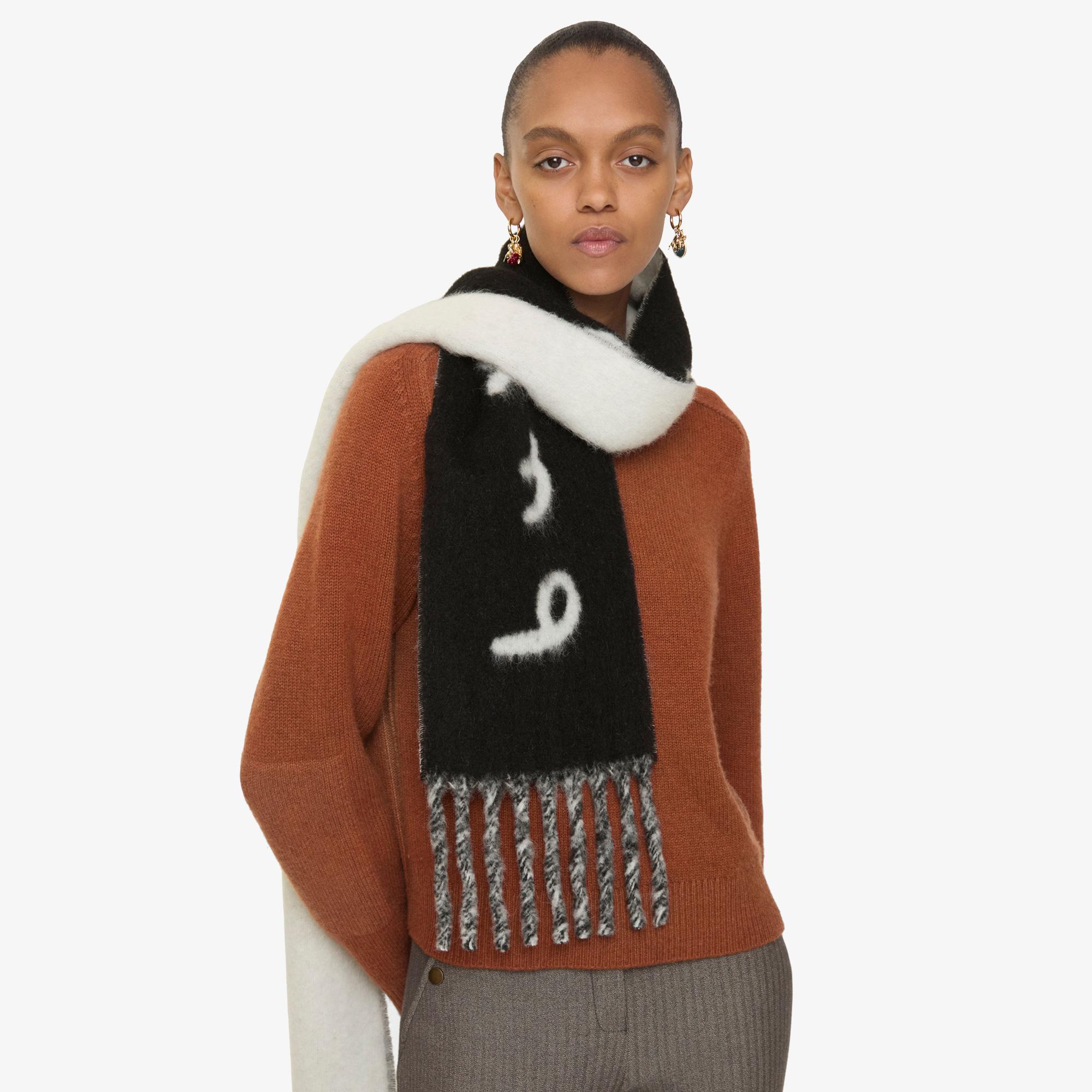 Burberry Text Jacquard Kadın Siyah Atkı