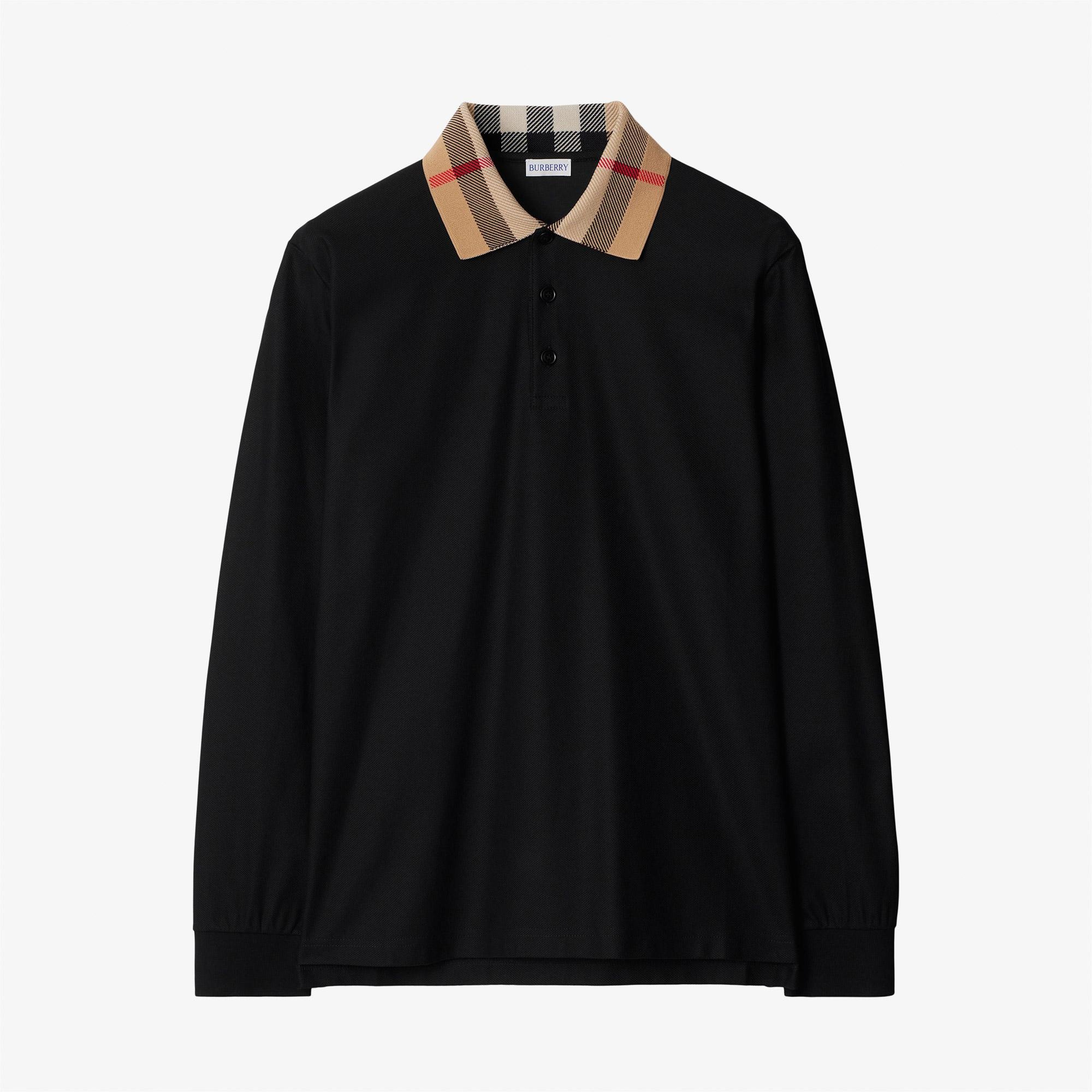 Burberry Pamuklu Erkek Siyah Polo