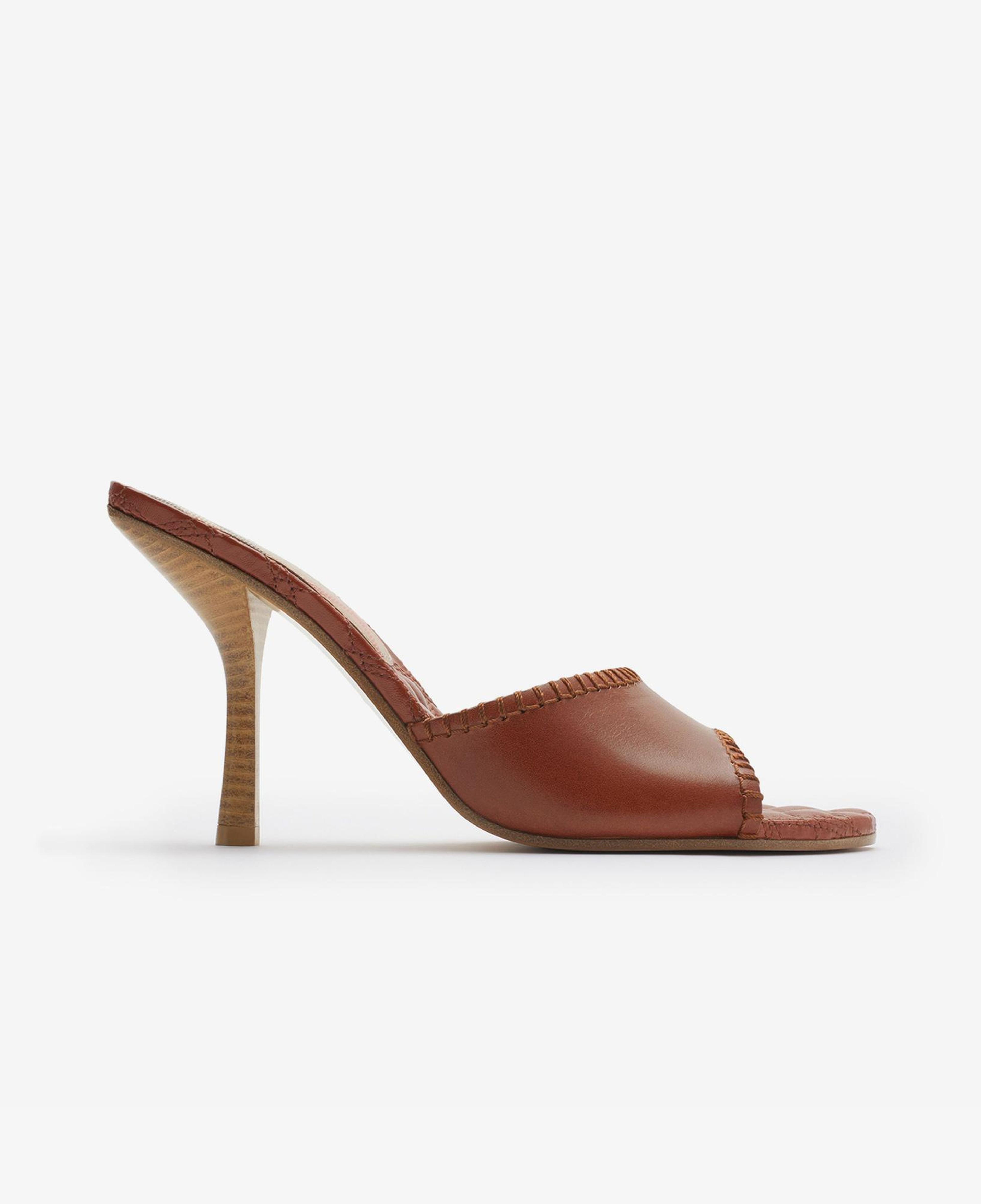 Burberry Leather Cabana Mules Kadın Kahverengi Topuklu Terlik