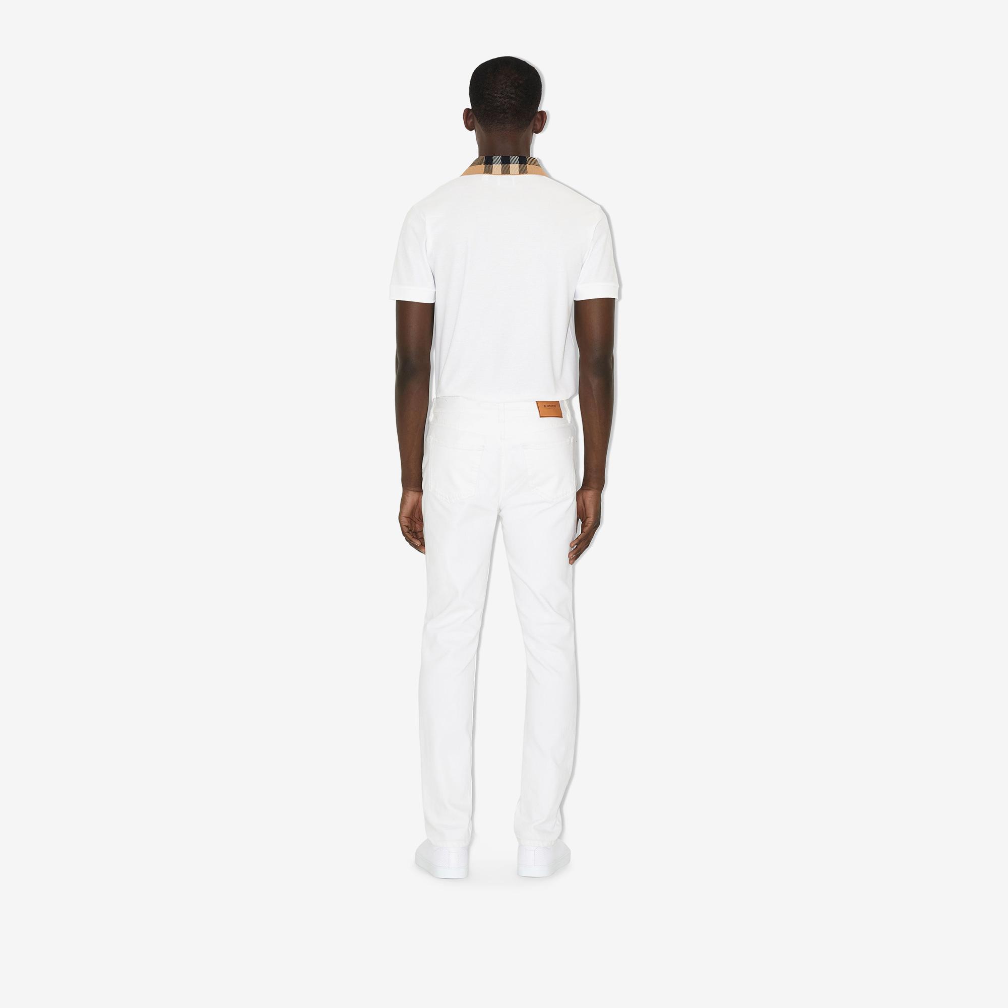 Burberry Pamuklu Erkek Beyaz Polo