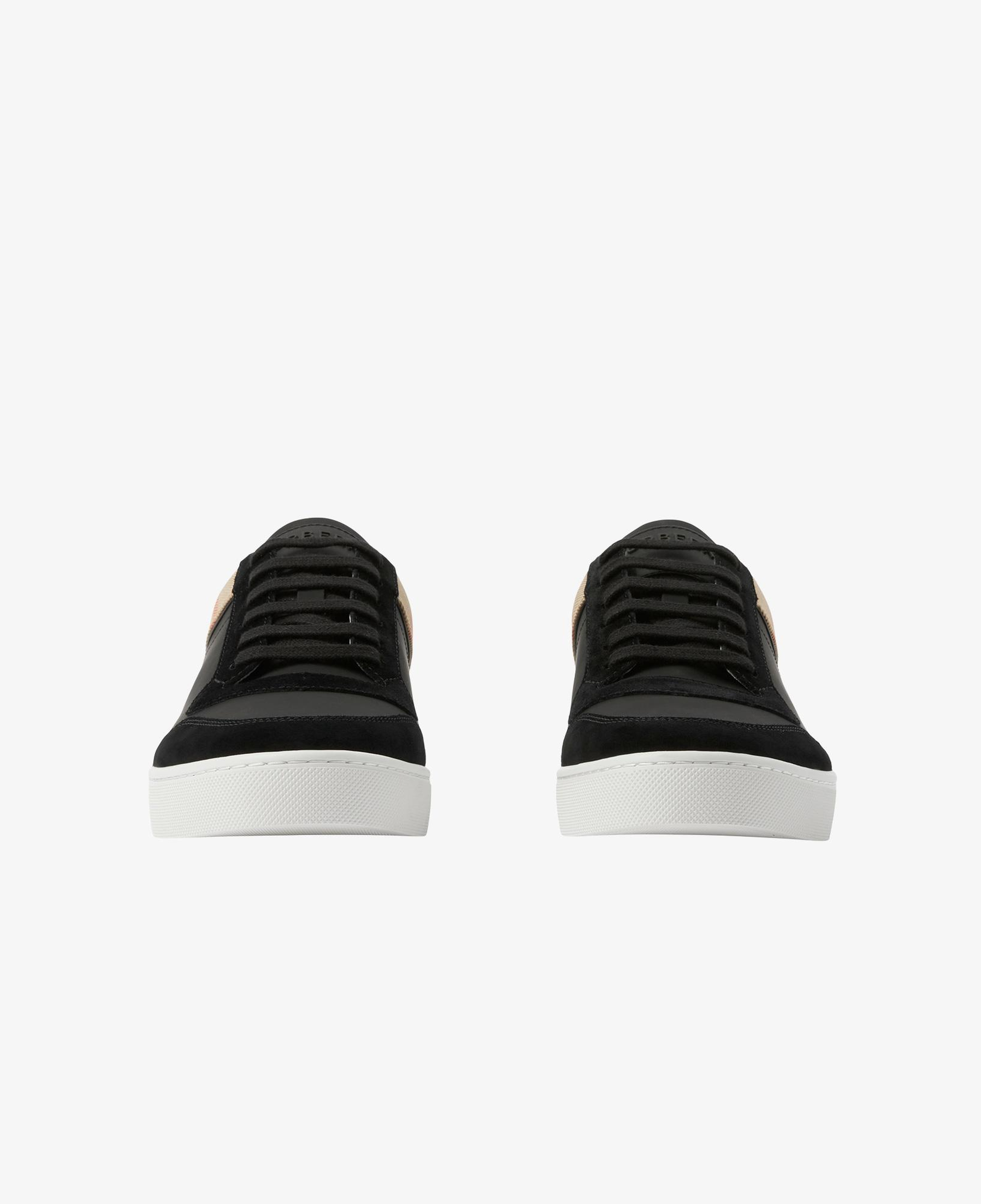 Burberry New Reeth Low Leather Suede And House Cotton Erkek Siyah Sneaker