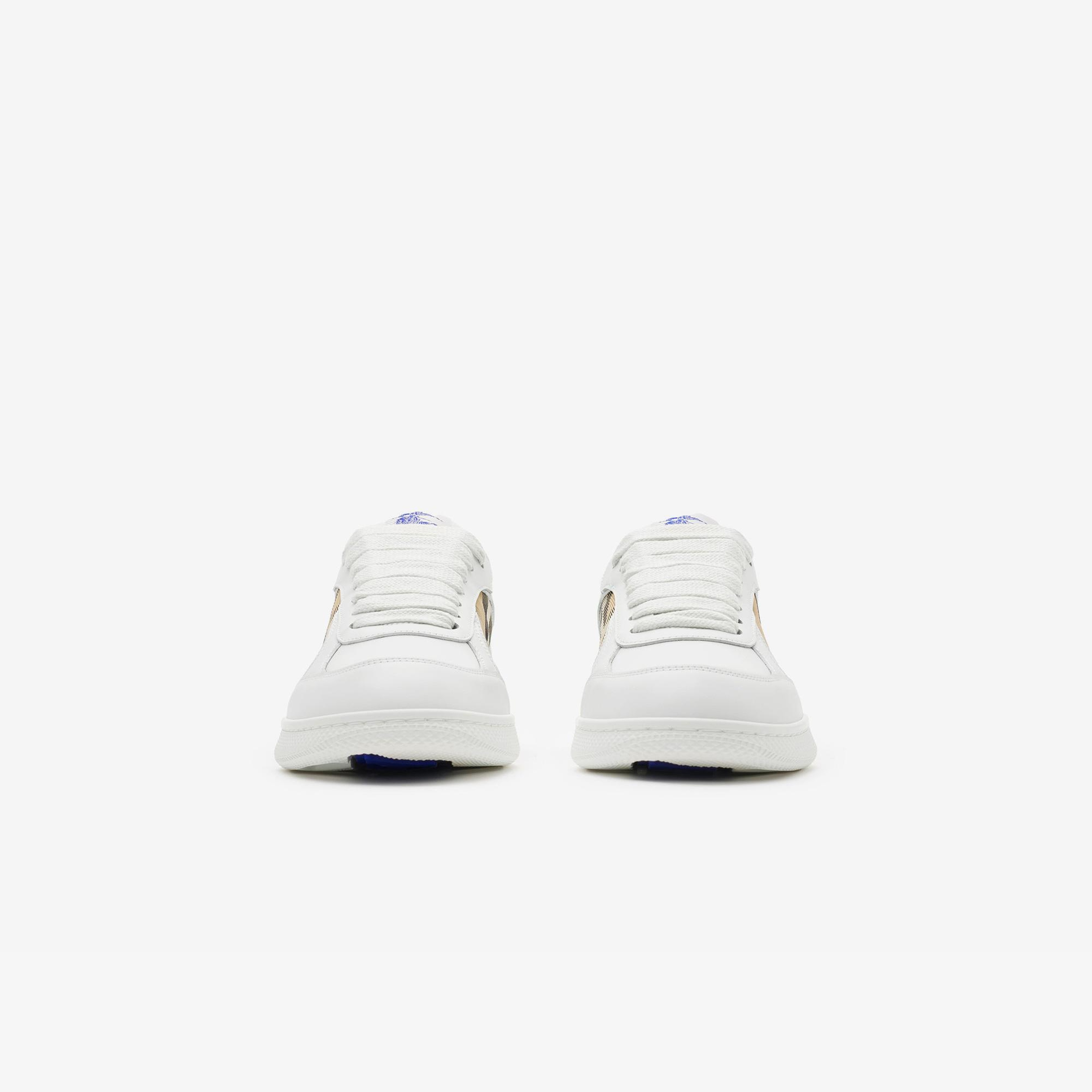 Burberry Mix Leather And Terrace Kadın Beyaz Sneaker