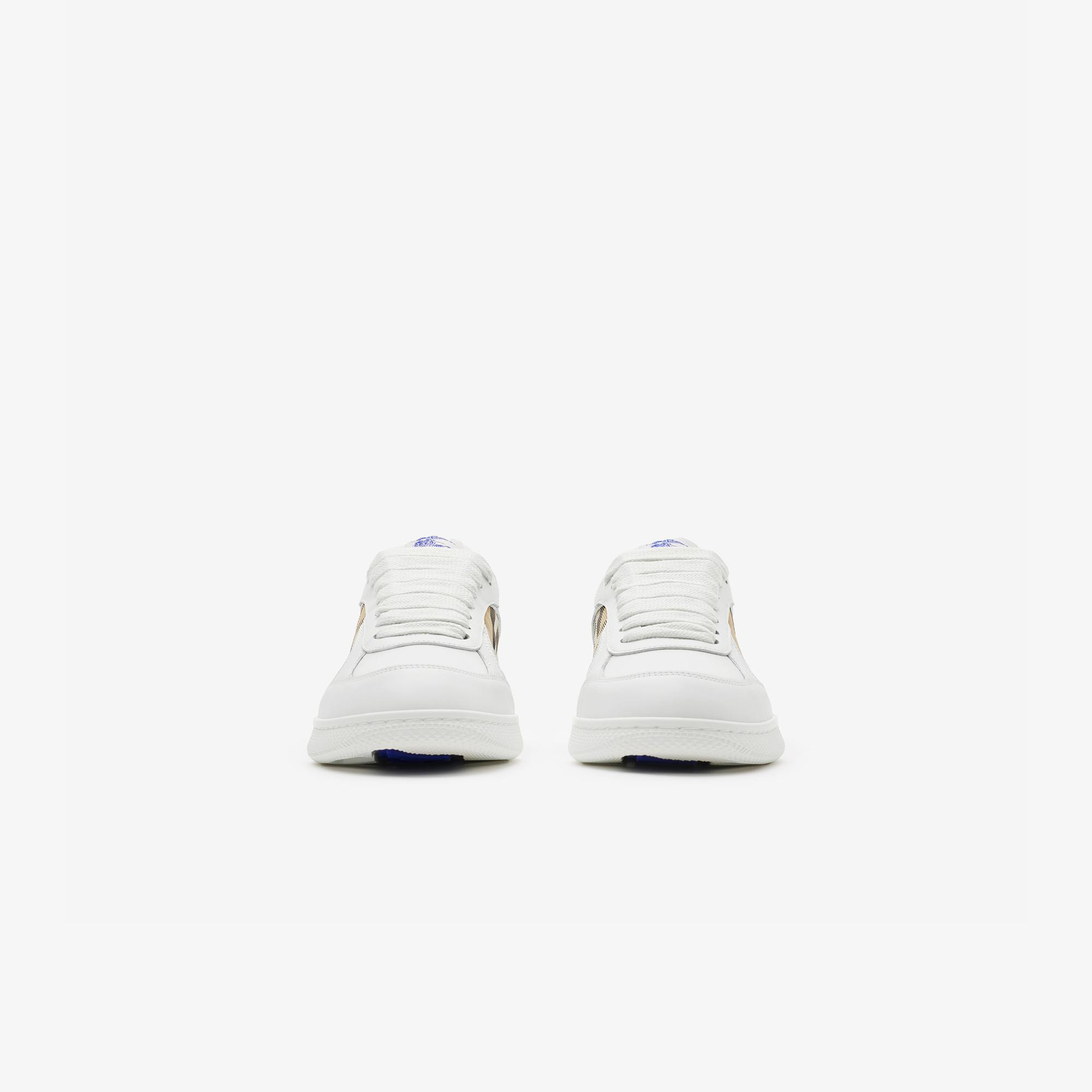 Burberry Mix Leather And Terrace Kadın Beyaz Sneaker
