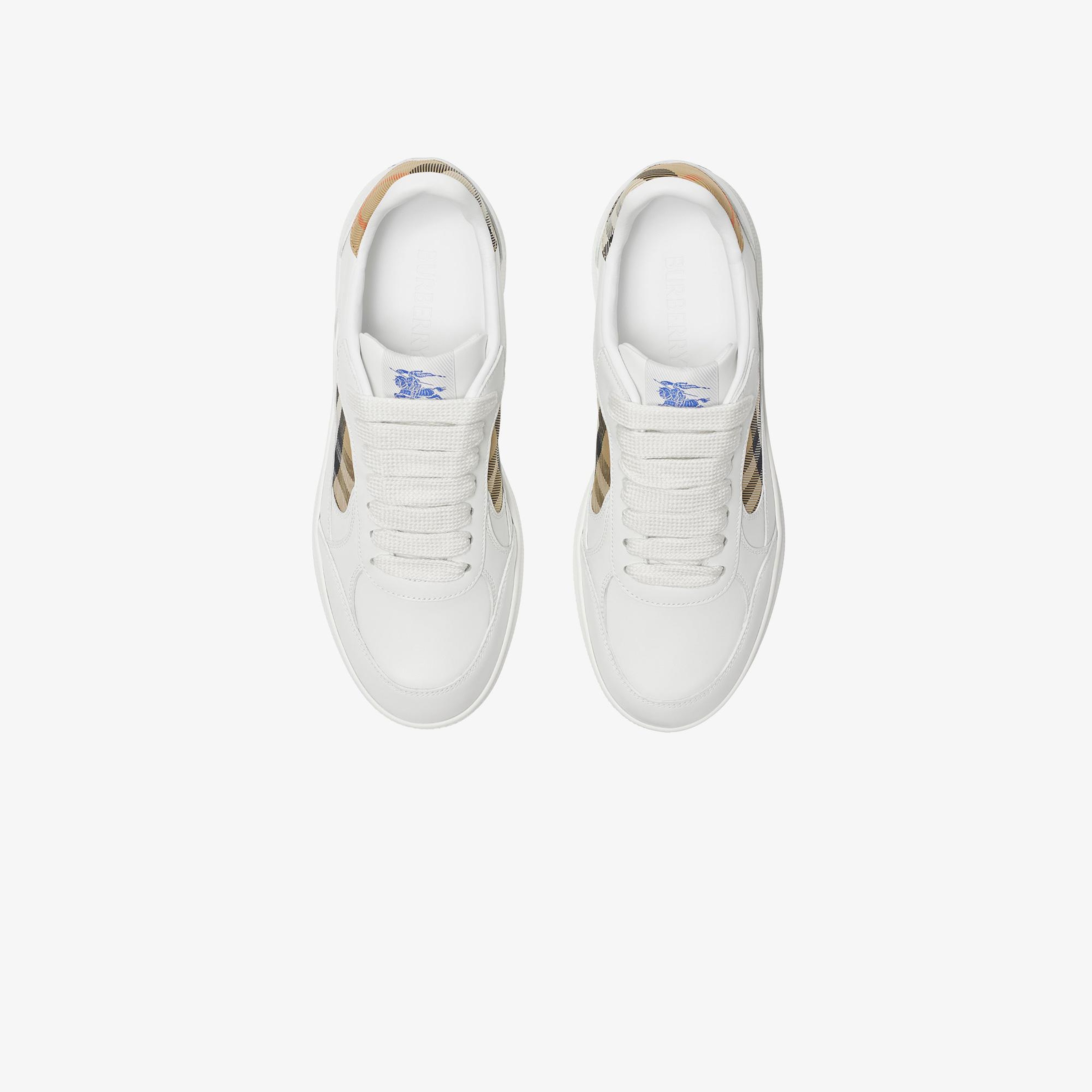 Burberry Mix Leather And Terrace Kadın Beyaz Sneaker