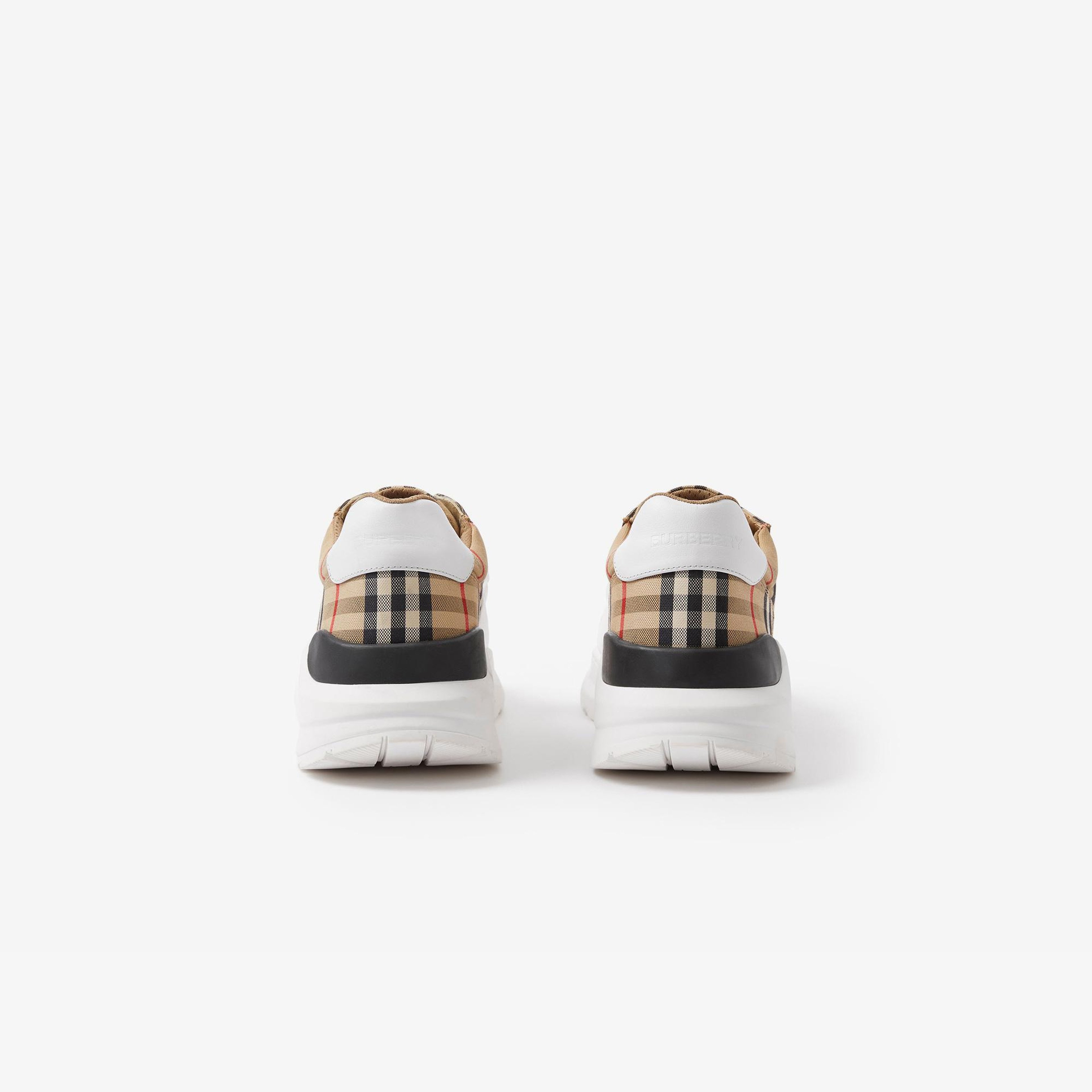 Burberry Check, Suede and Leather Erkek Bej Sneaker
