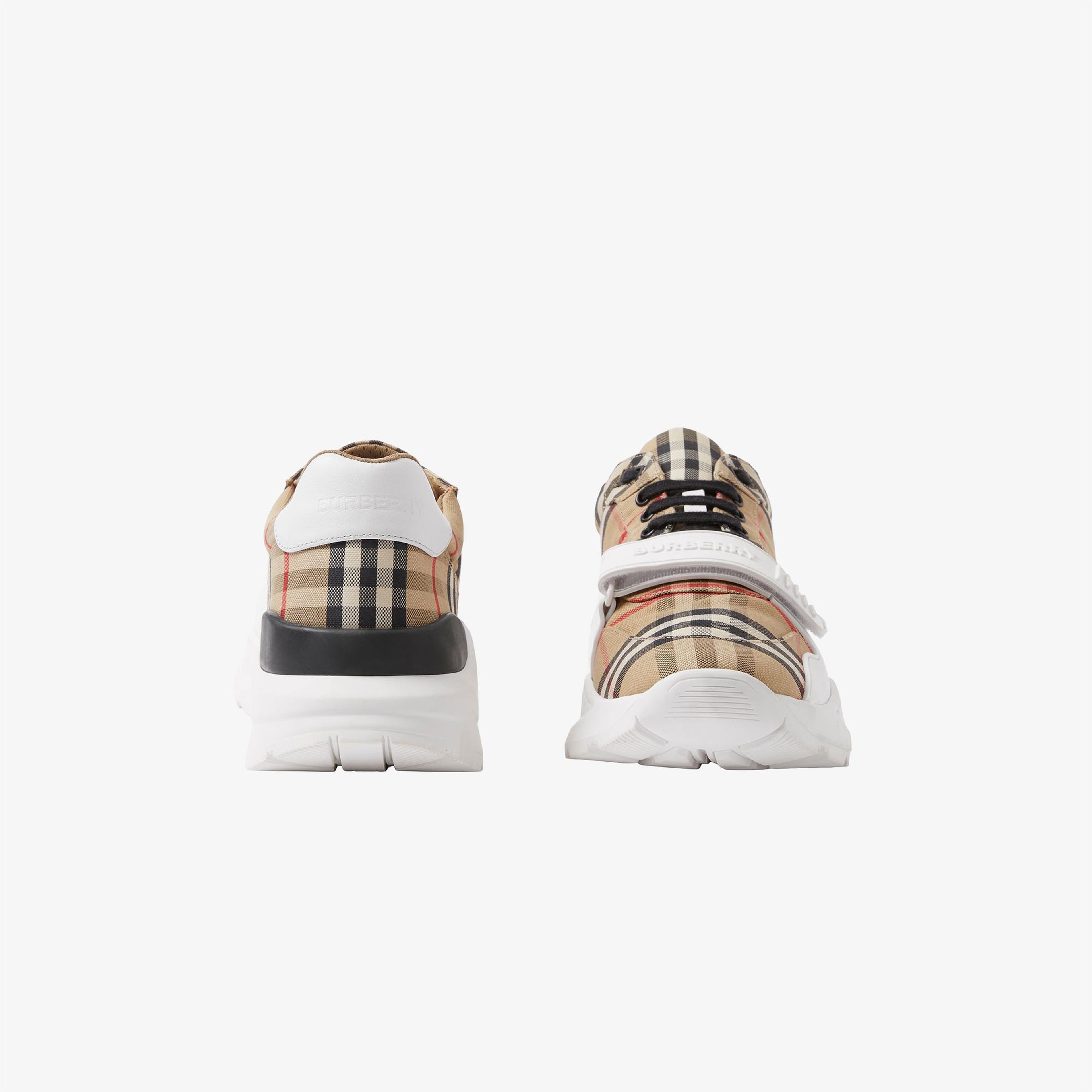Burberry Check, Suede and Leather Erkek Bej Sneaker