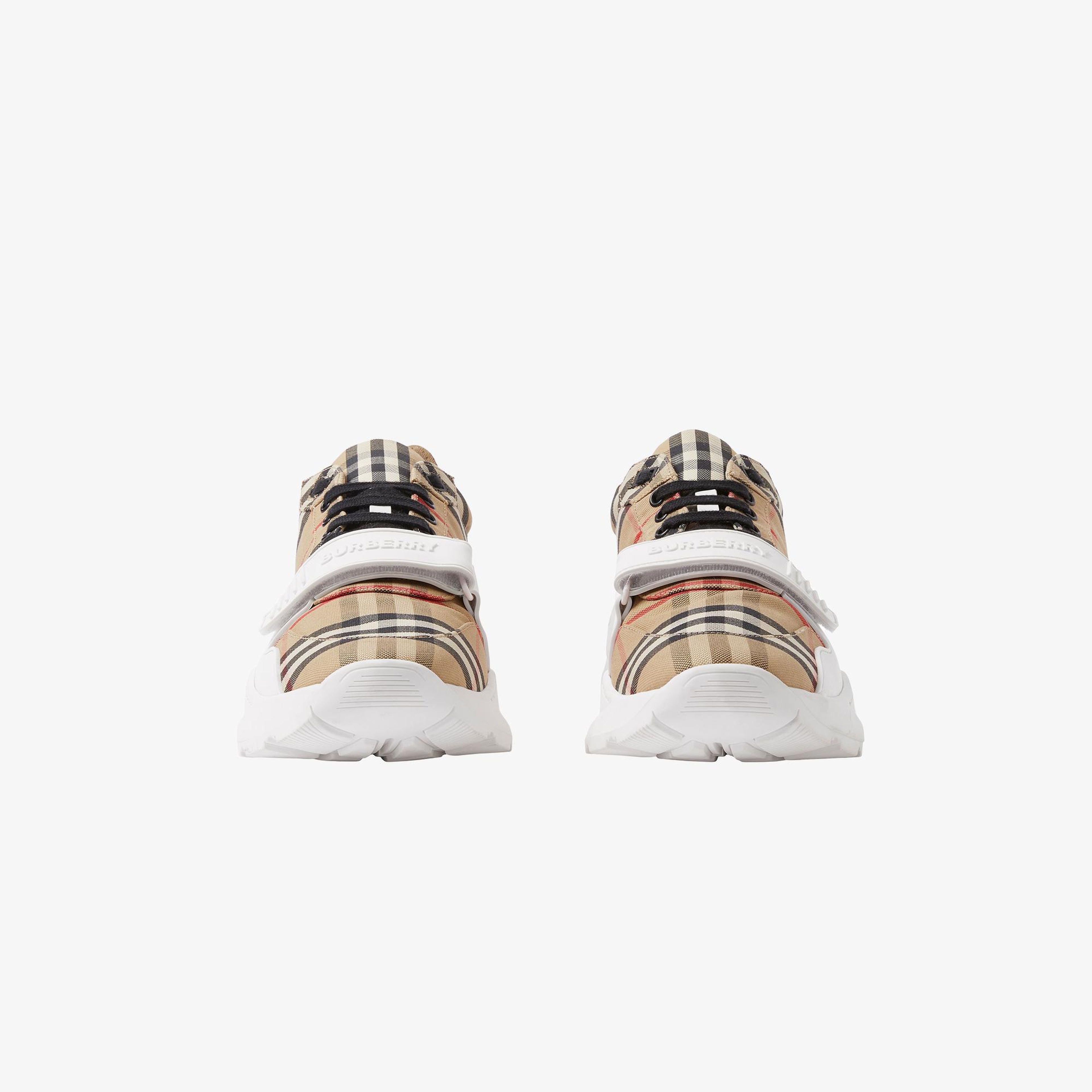 Burberry Check, Suede and Leather Erkek Bej Sneaker