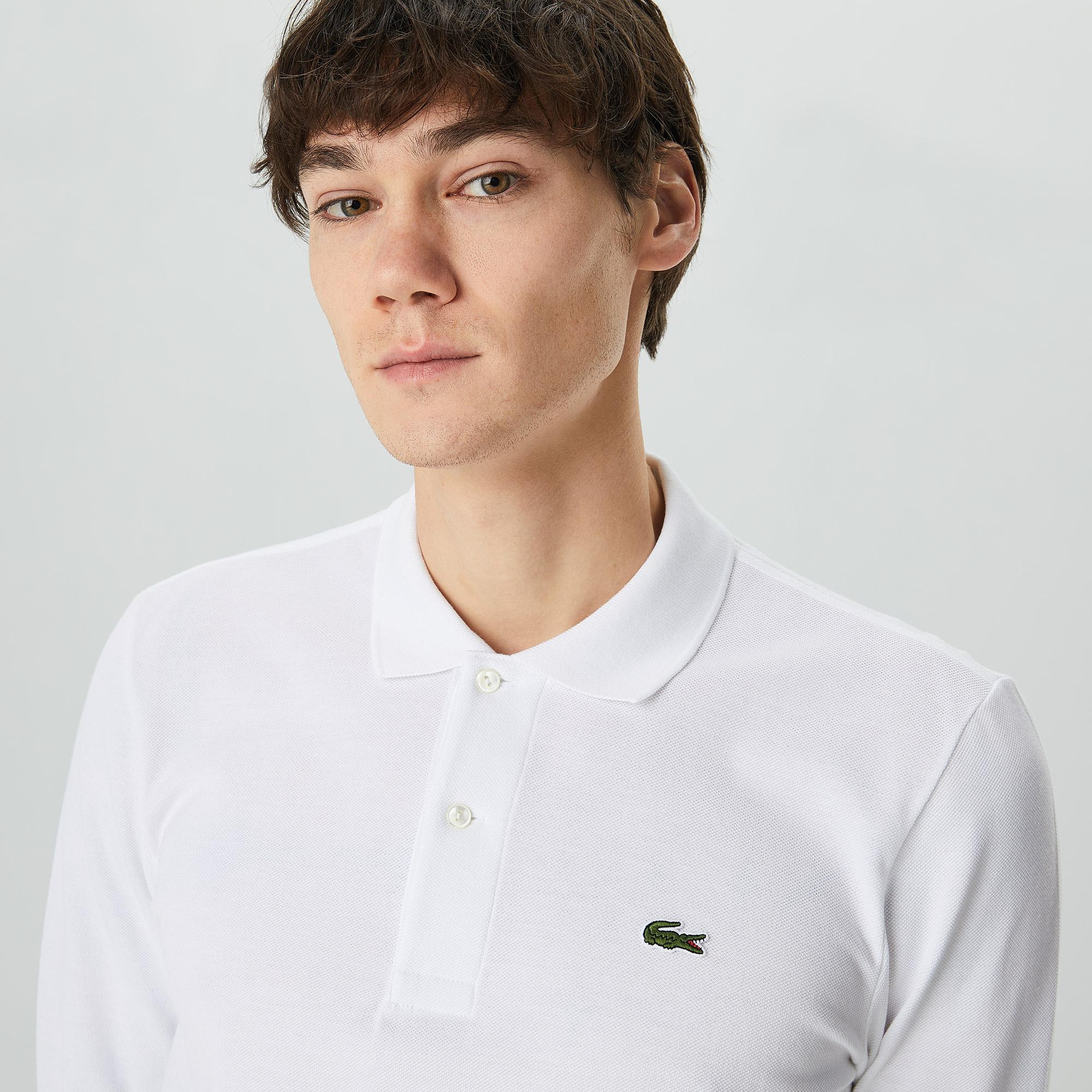 Lacoste Erkek Classic Fit Uzun Kollu Beyaz Polo
