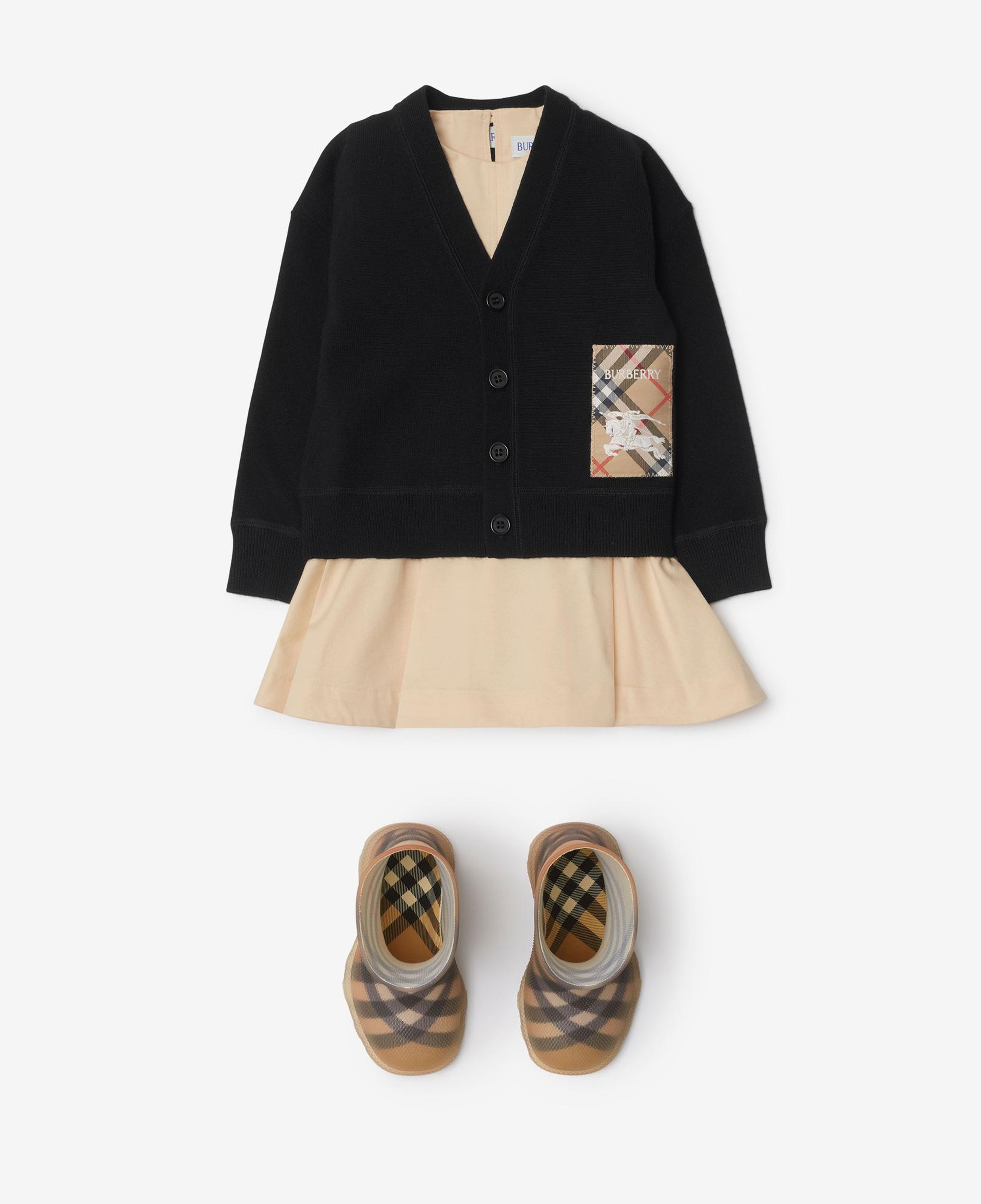 Burberry Romie Label Wool Cardigan Çocuk Siyah Hırka