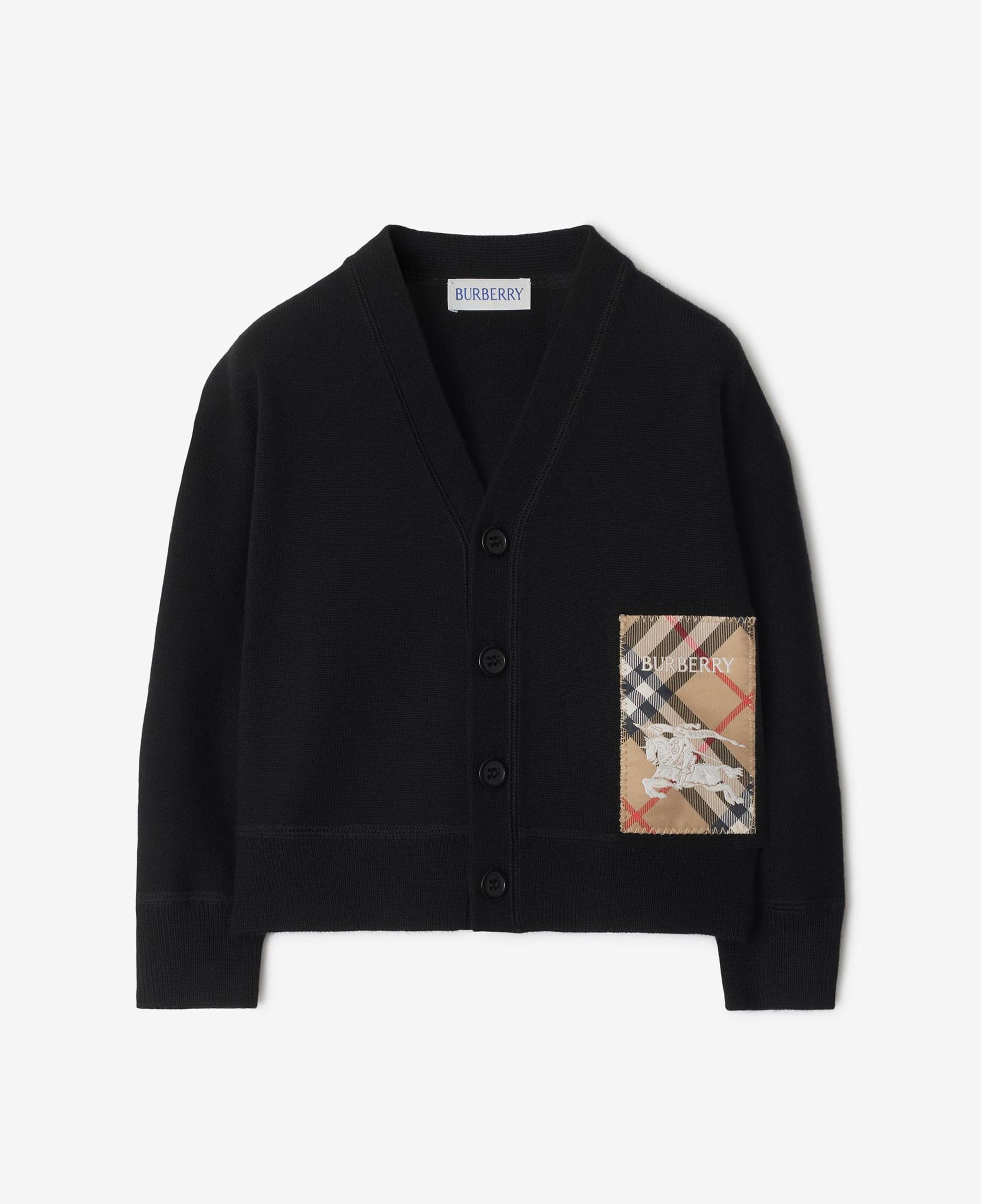 Burberry Romie Label Wool Cardigan Çocuk Siyah Hırka