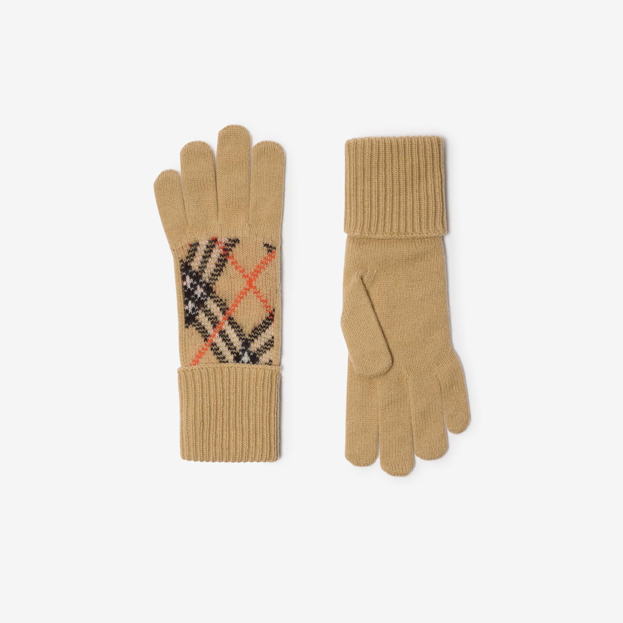 Burberry Haw Cashmere Blend Erkek Bej Eldiven