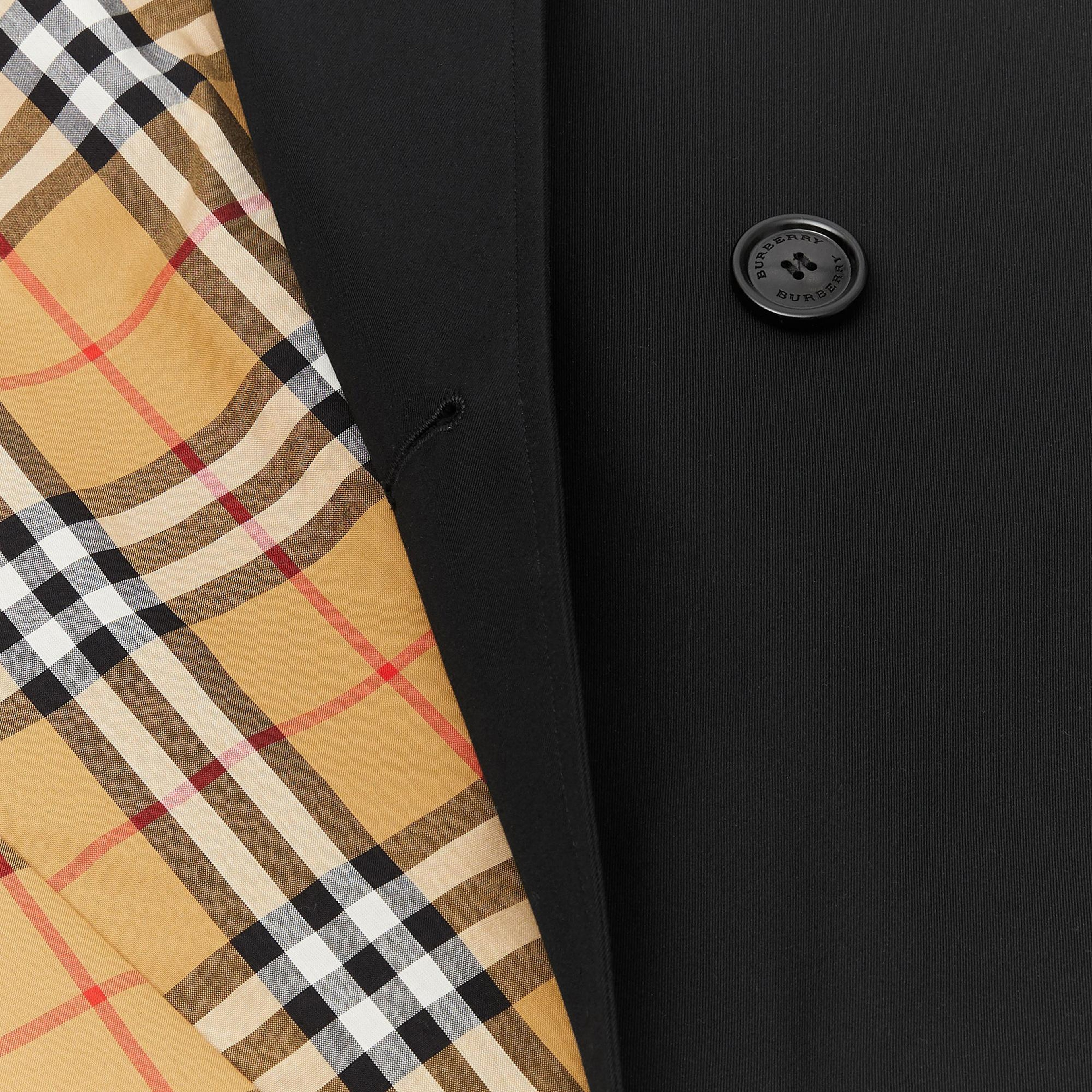 Burberry The Long Kensington Heritage Erkek Siyah Trençkot