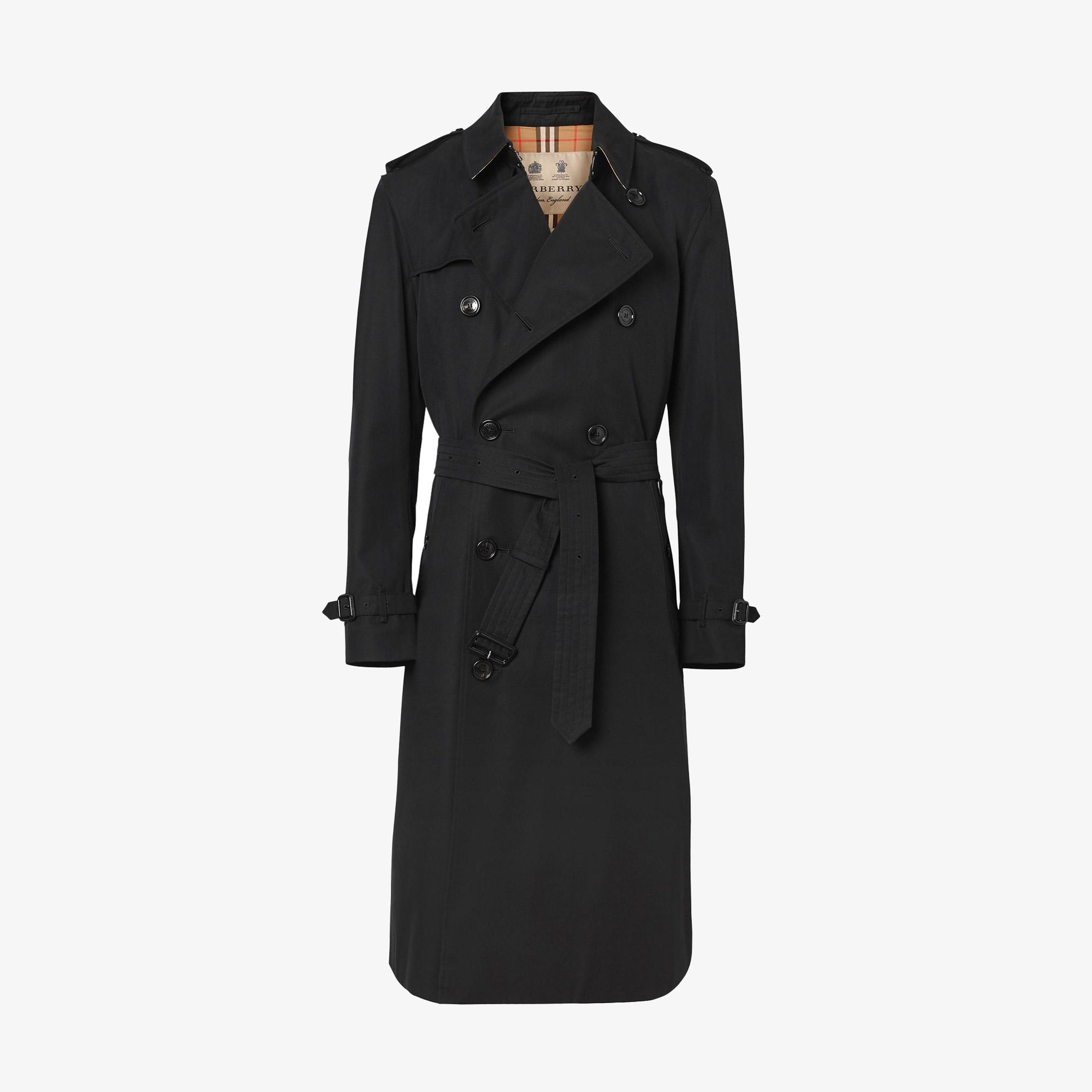 Burberry The Long Kensington Heritage Erkek Siyah Trençkot