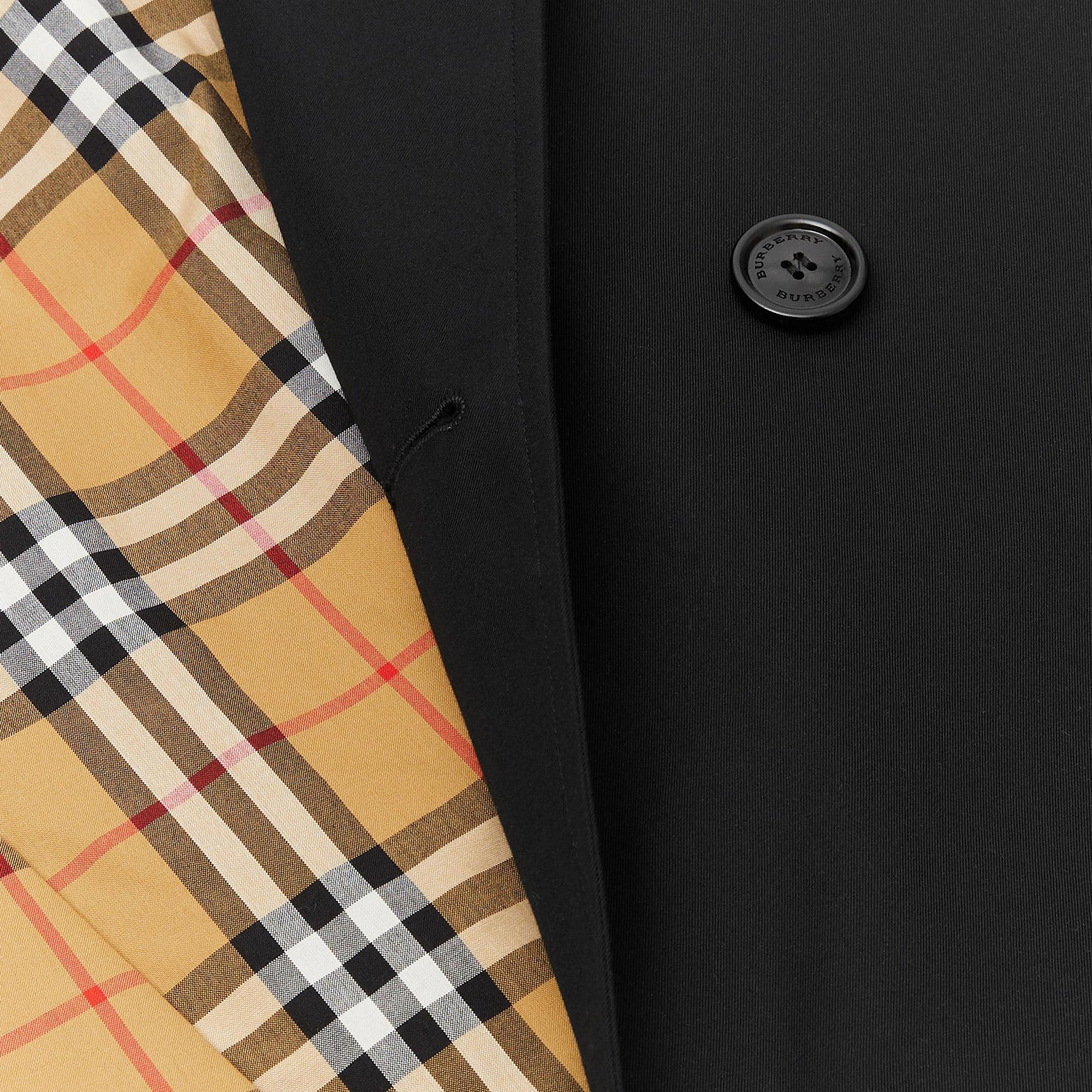 Burberry The Long Kensington Heritage Erkek Siyah Trençkot