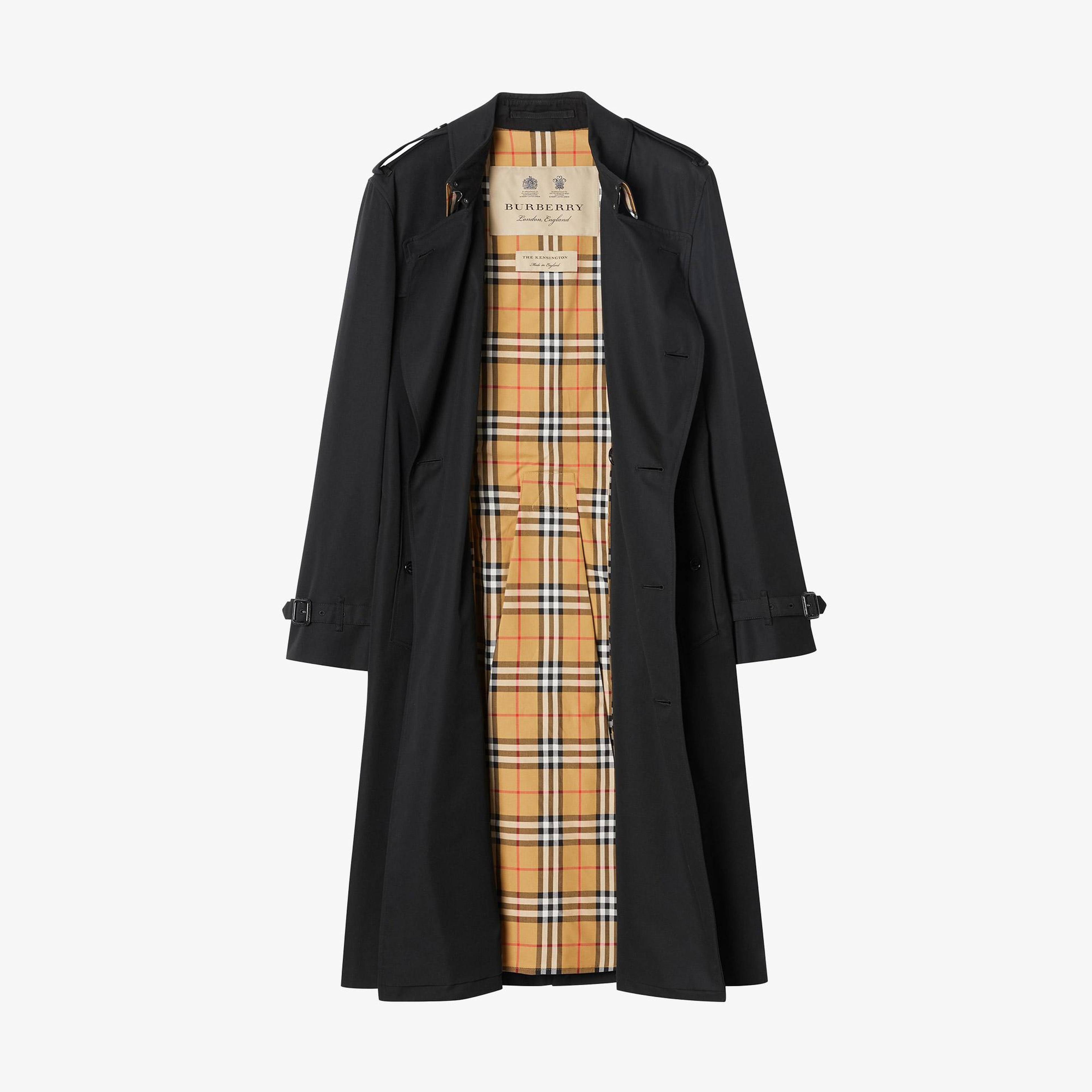 Burberry The Long Kensington Heritage Erkek Siyah Trençkot