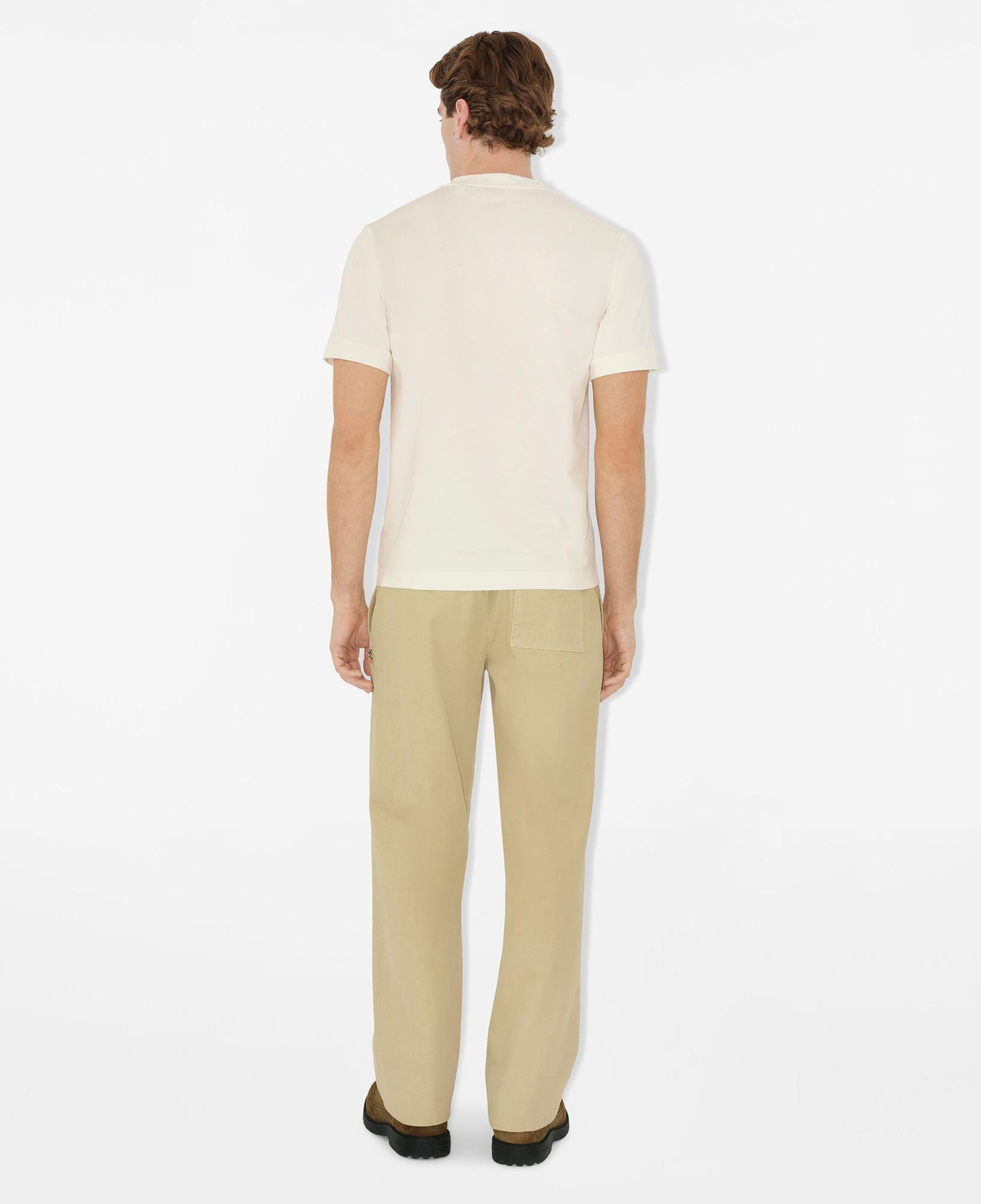 Burberry Knight Stamp Cotton Erkek Beyaz T-Shirt