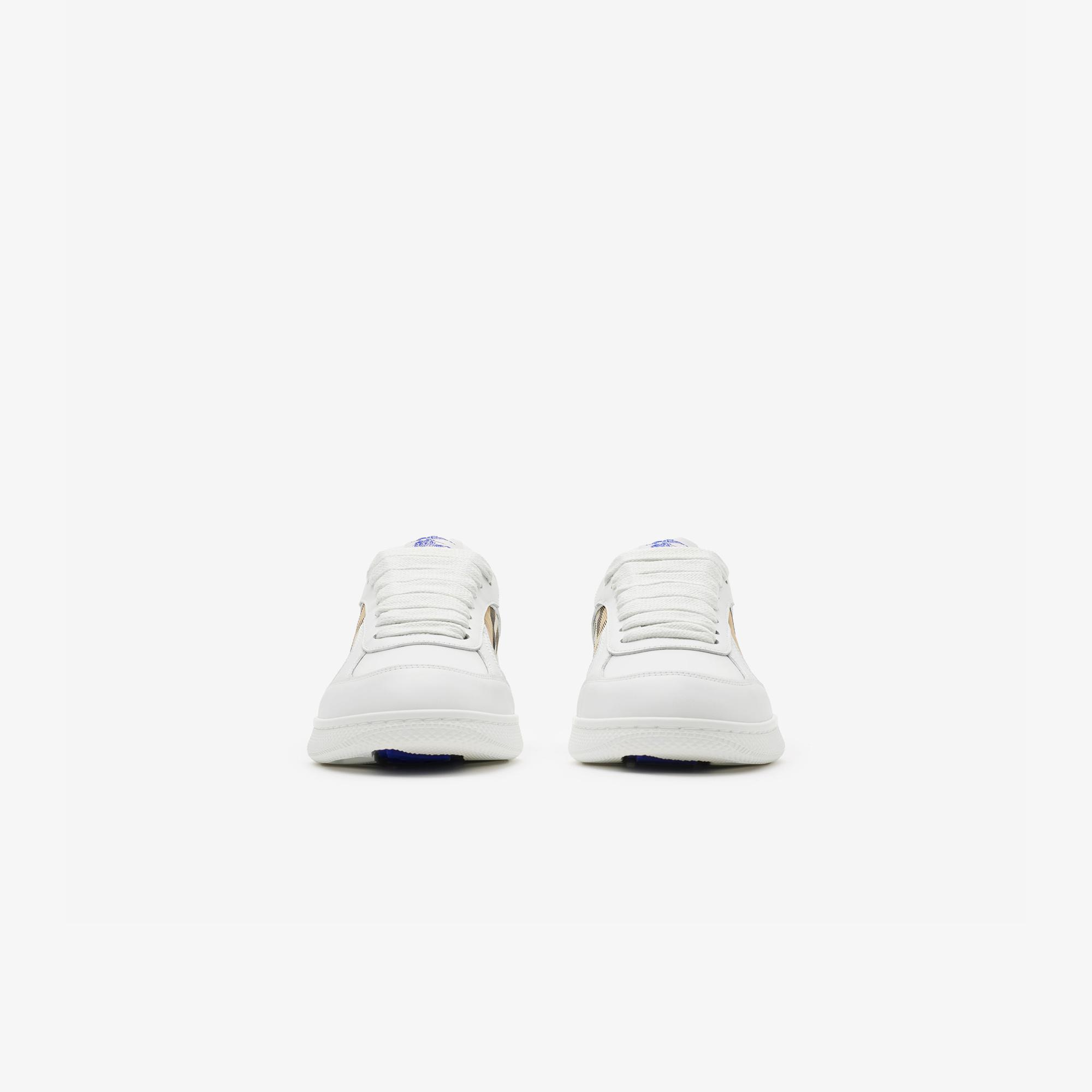 Burberry Mix Leather And Terrace Kadın Beyaz Sneaker