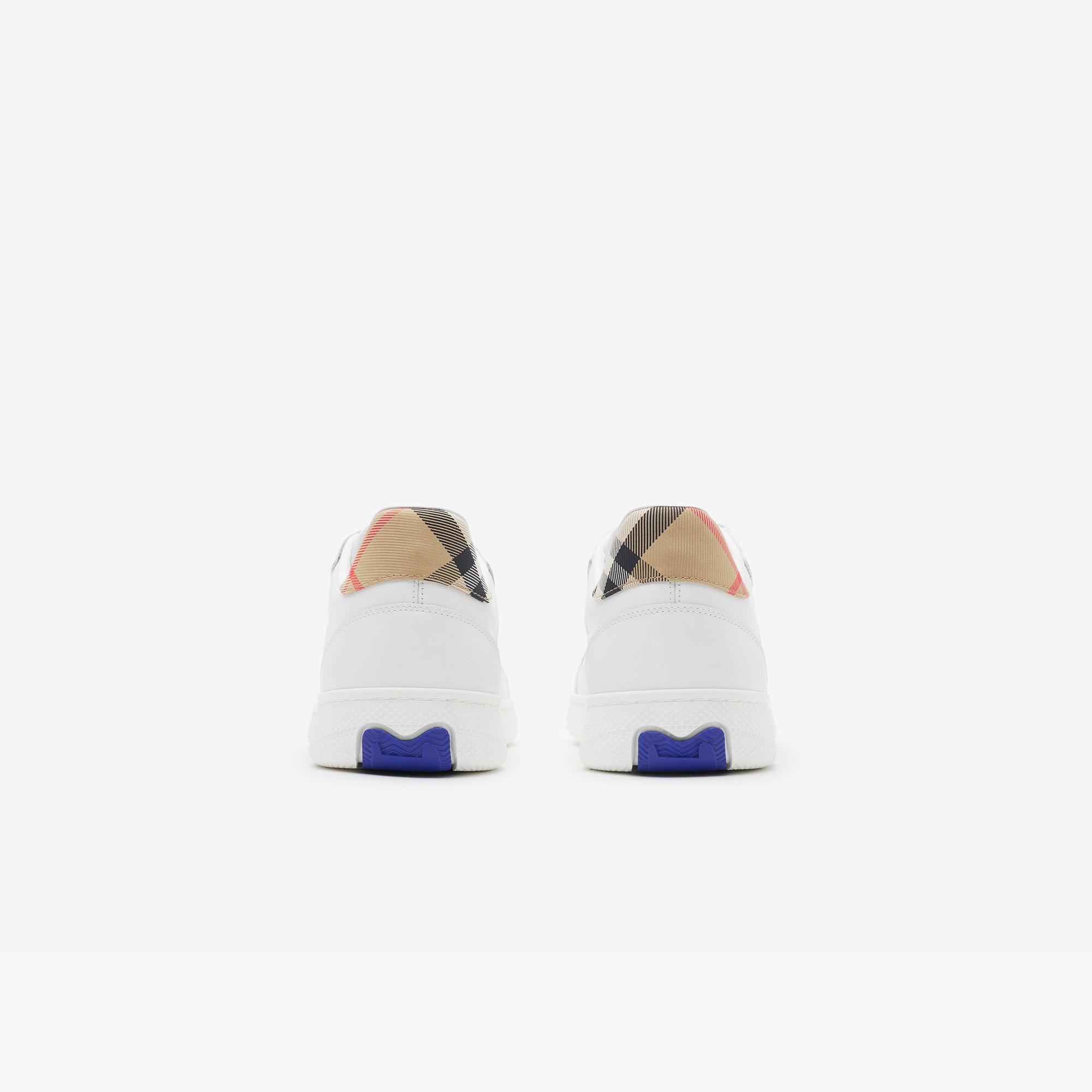 Burberry Mix Leather And Terrace Kadın Beyaz Sneaker