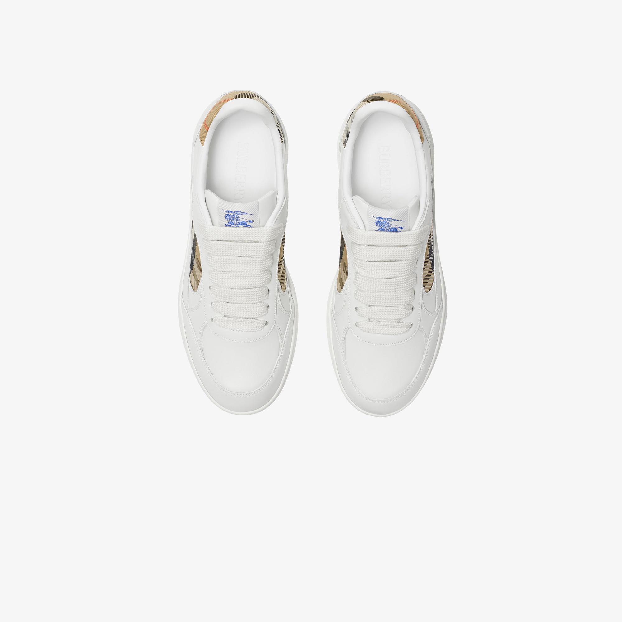 Burberry Mix Leather And Terrace Kadın Beyaz Sneaker