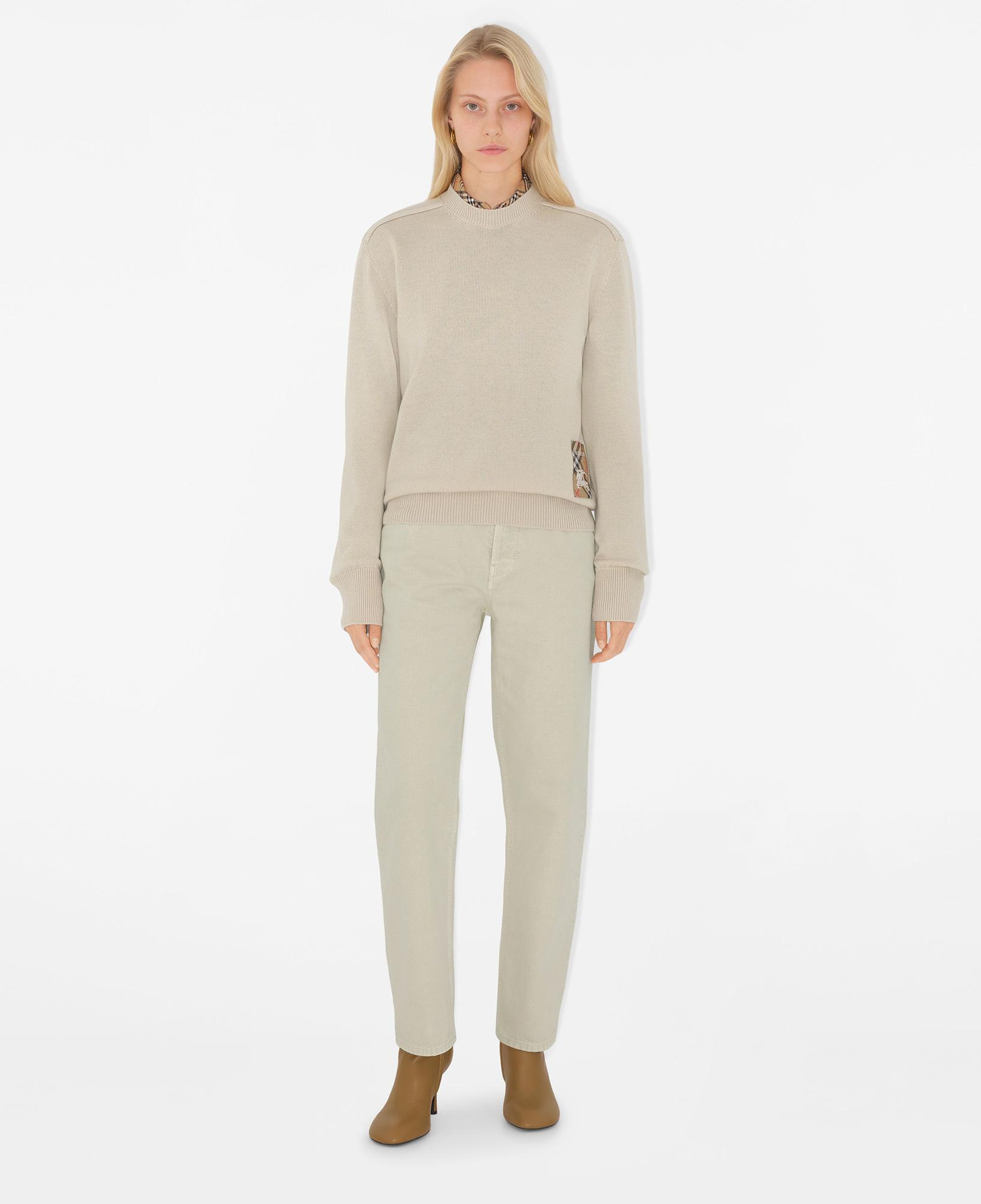 Burberry Smt Label Wool Kadın Krem Kazak