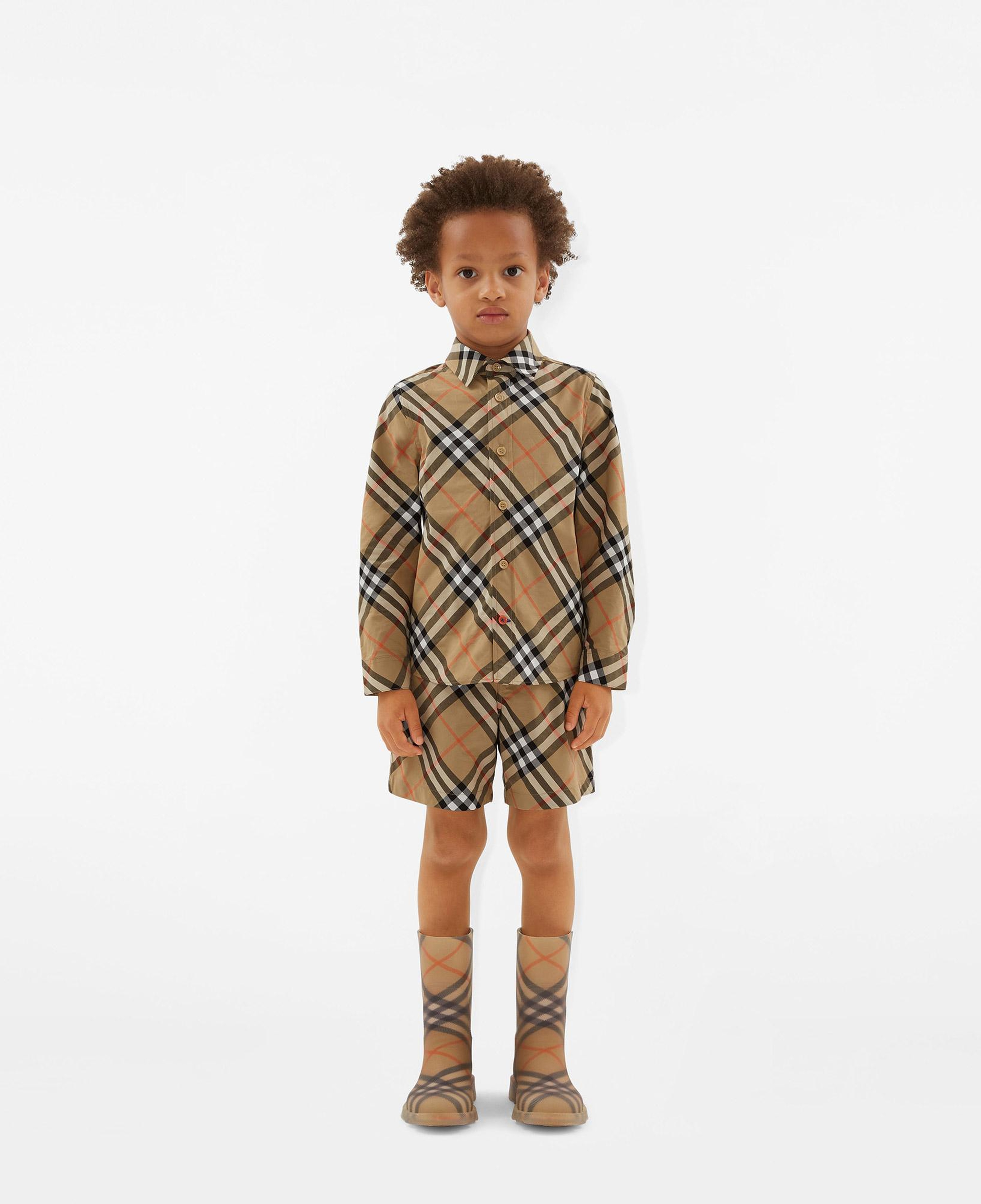 Burberry Check Rubber Marsh High Çocuk Bej Bot