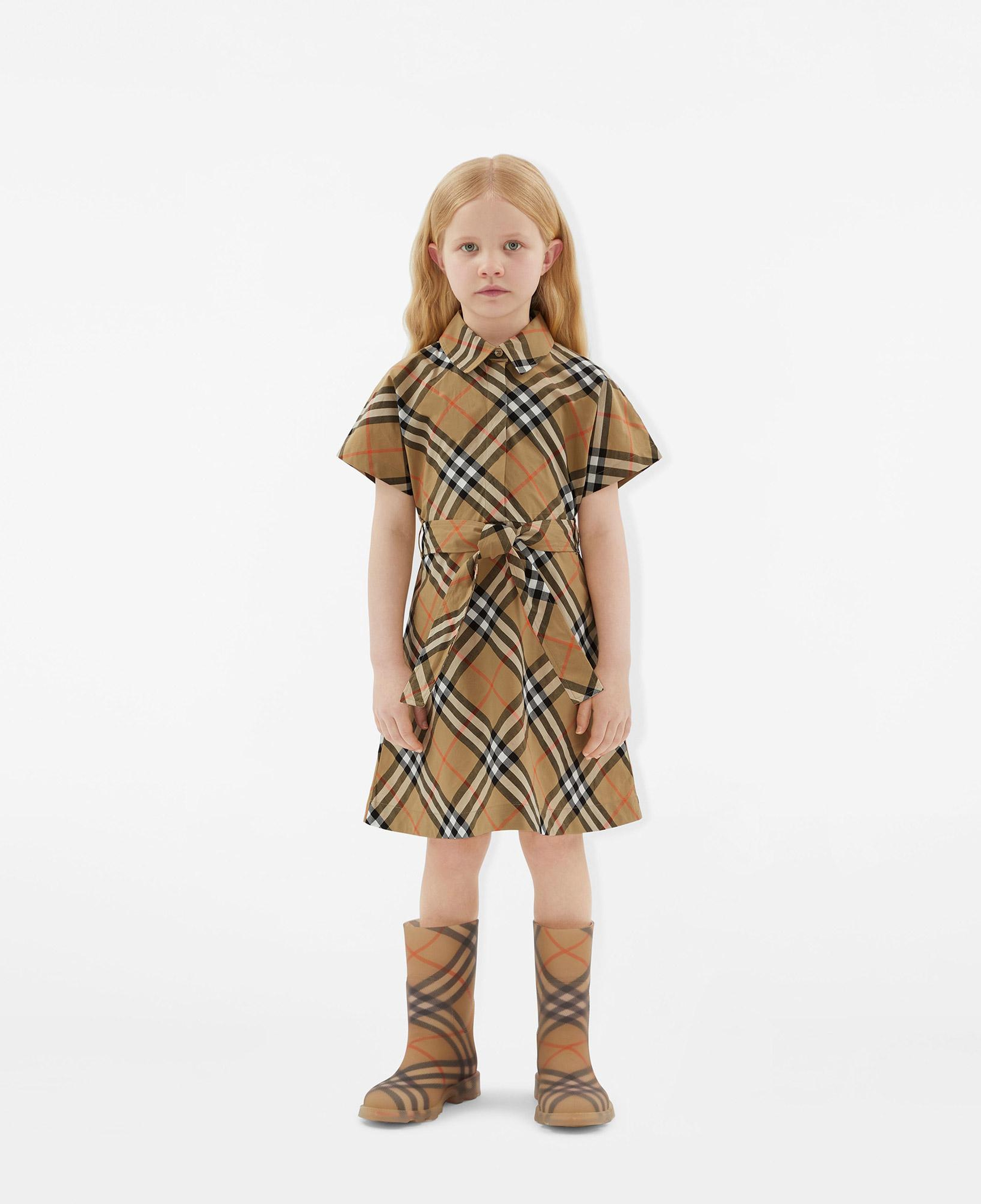 Burberry Check Rubber Marsh High Çocuk Bej Bot