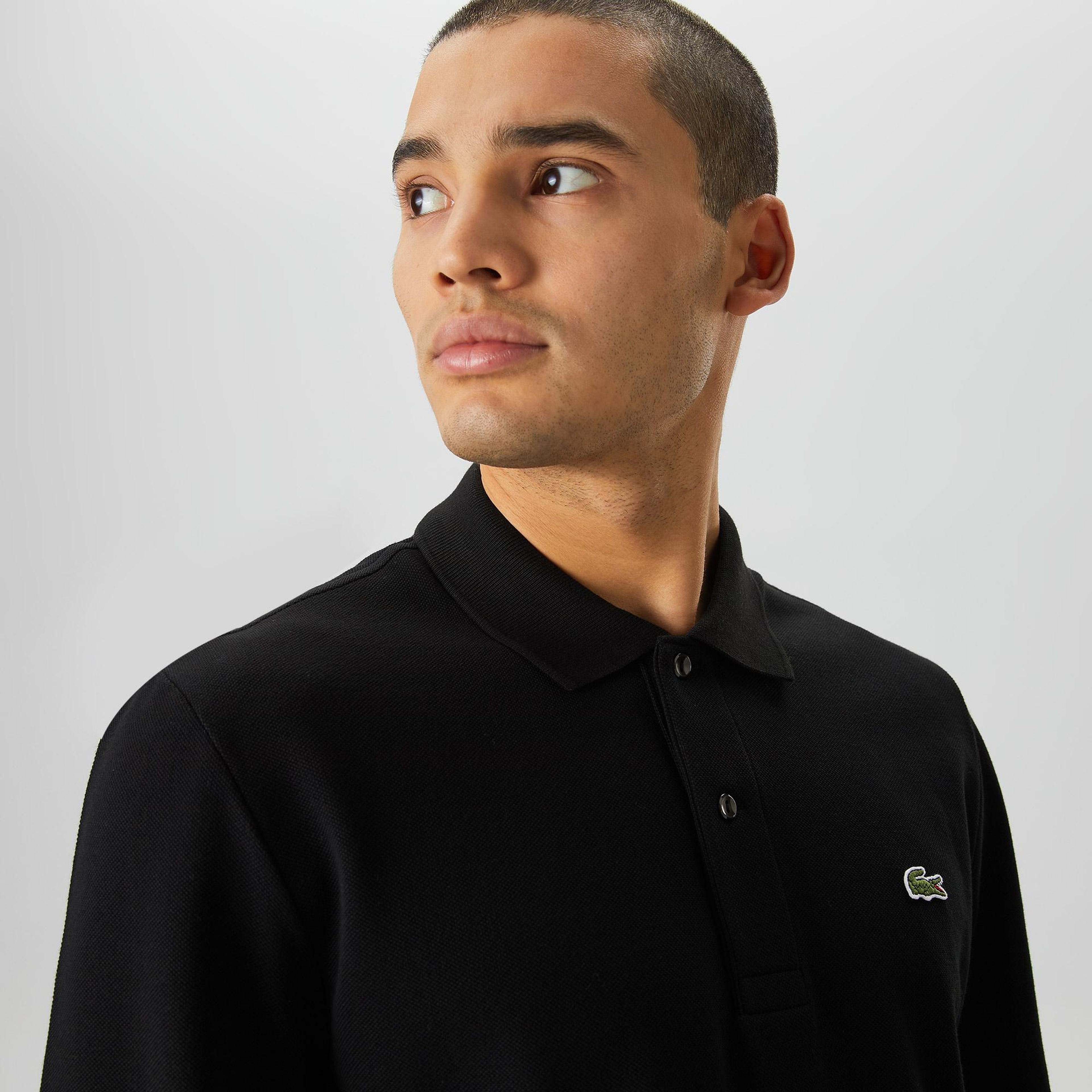 Lacoste Erkek Classic Fit Uzun Kollu Siyah Polo